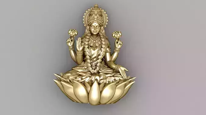 Maa Lakshmi Murti 3D Model for Printing and Gold Casting