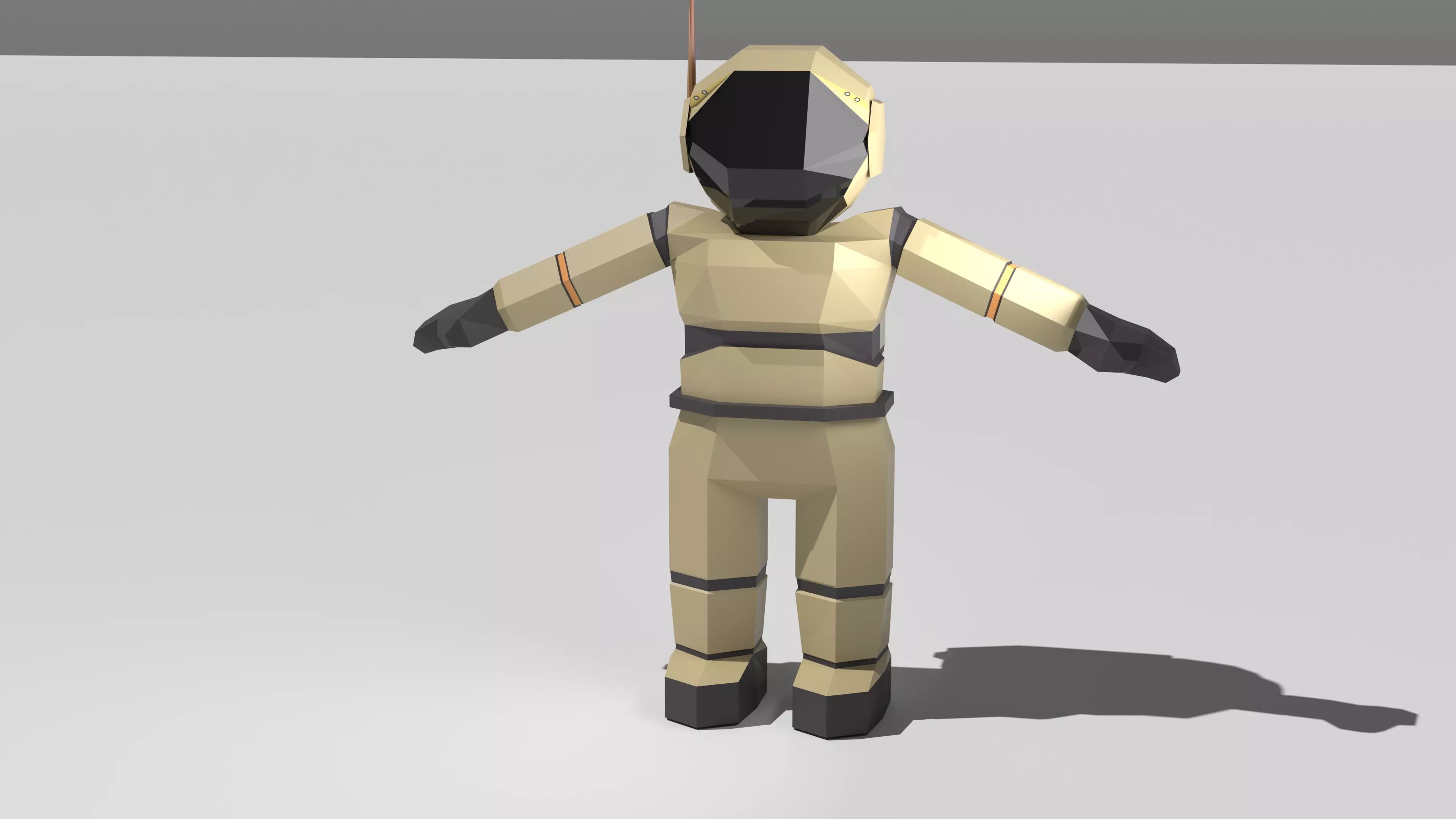 Low Poly Sci-Fi Astronaut Rigged Game Ready PBR Low-poly 3D model