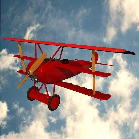Military triplane fokker dr1 3D model