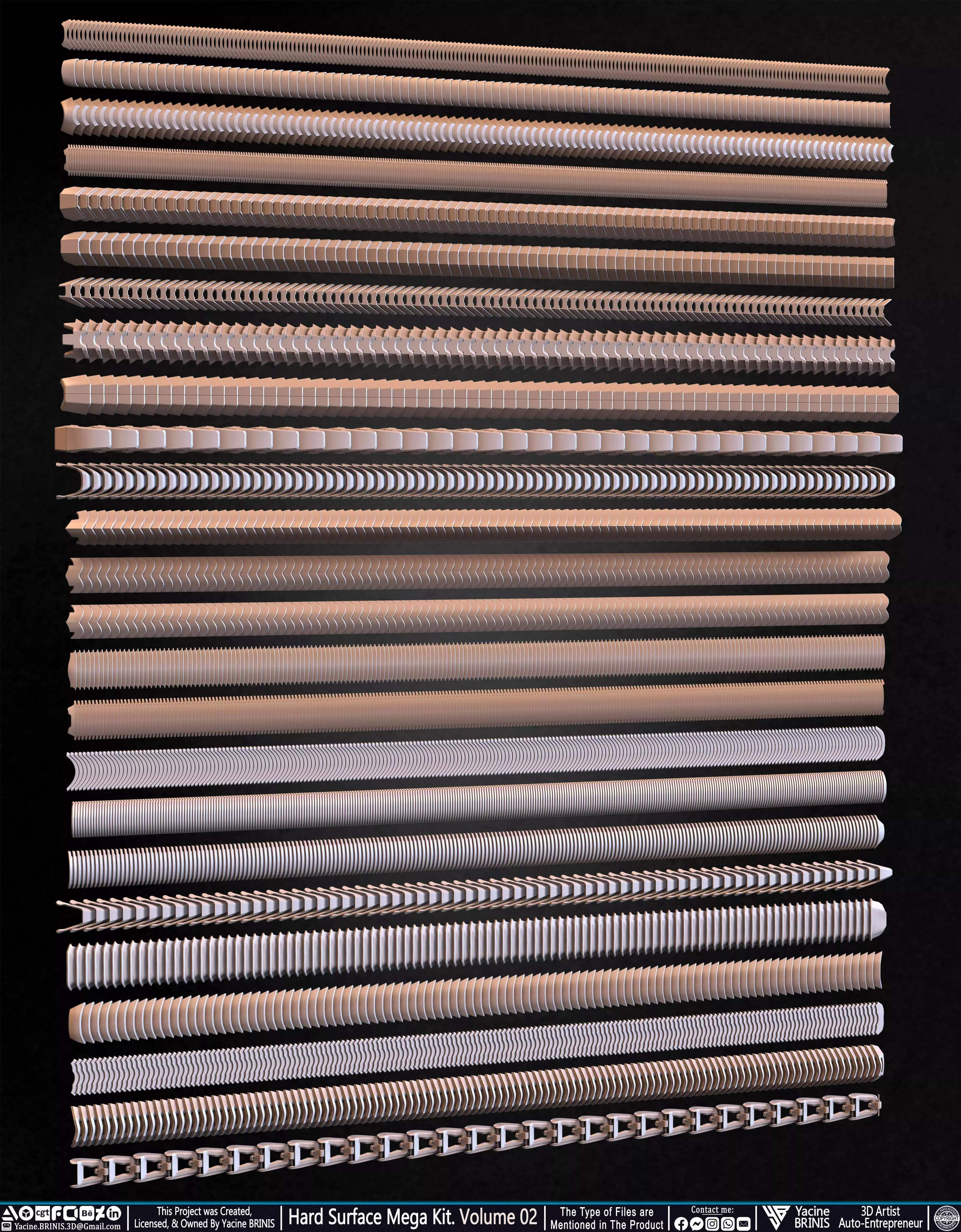 Hard Surface Mega Kit and IMM Brushes Volume 02 Low-poly 3D model_25