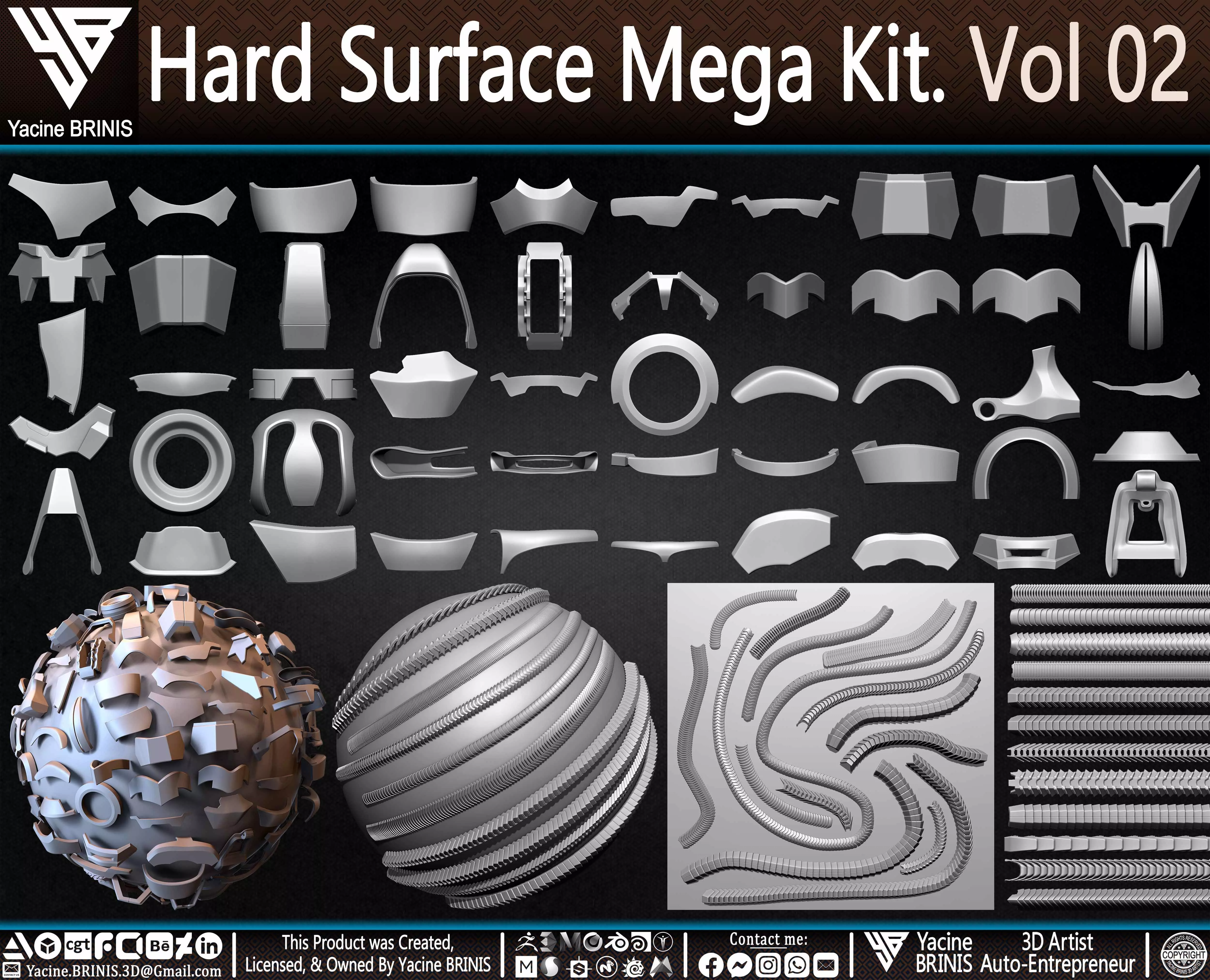 Hard Surface Mega Kit and IMM Brushes Volume 02 Low-poly 3D model_21
