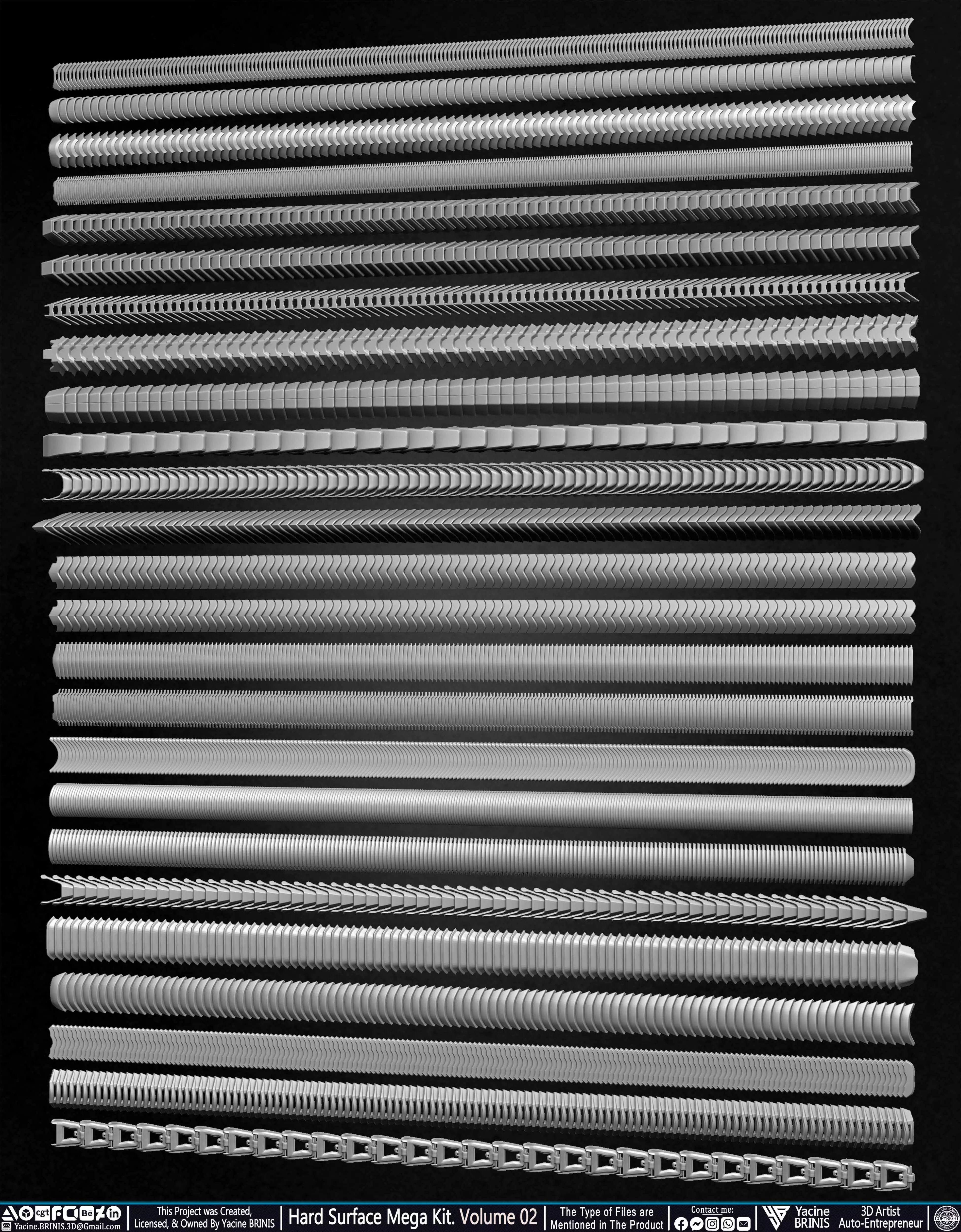 Hard Surface Mega Kit and IMM Brushes Volume 02 Low-poly 3D model_32