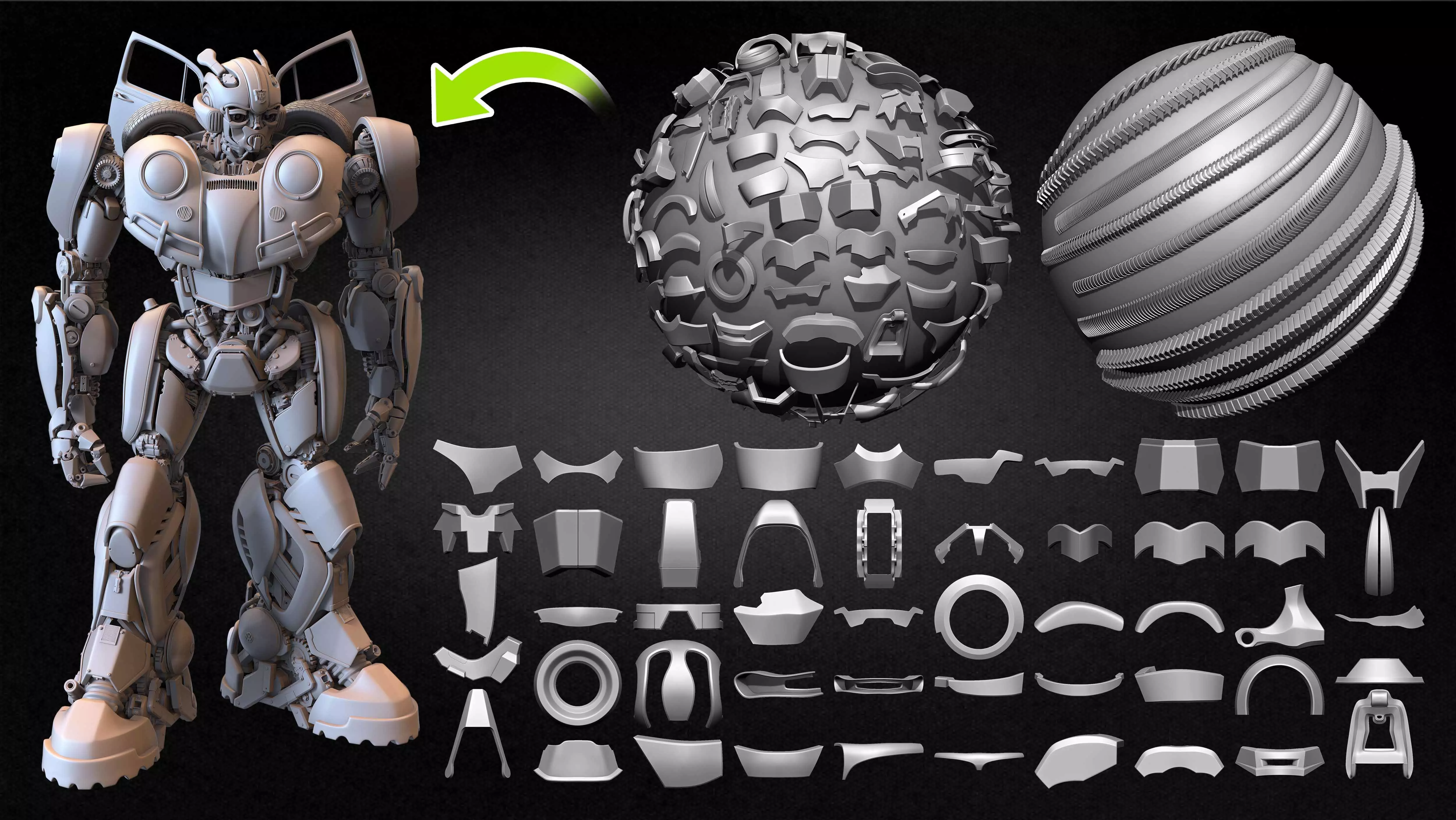 Hard Surface Mega Kit and IMM Brushes Volume 02 Low-poly 3D model_35