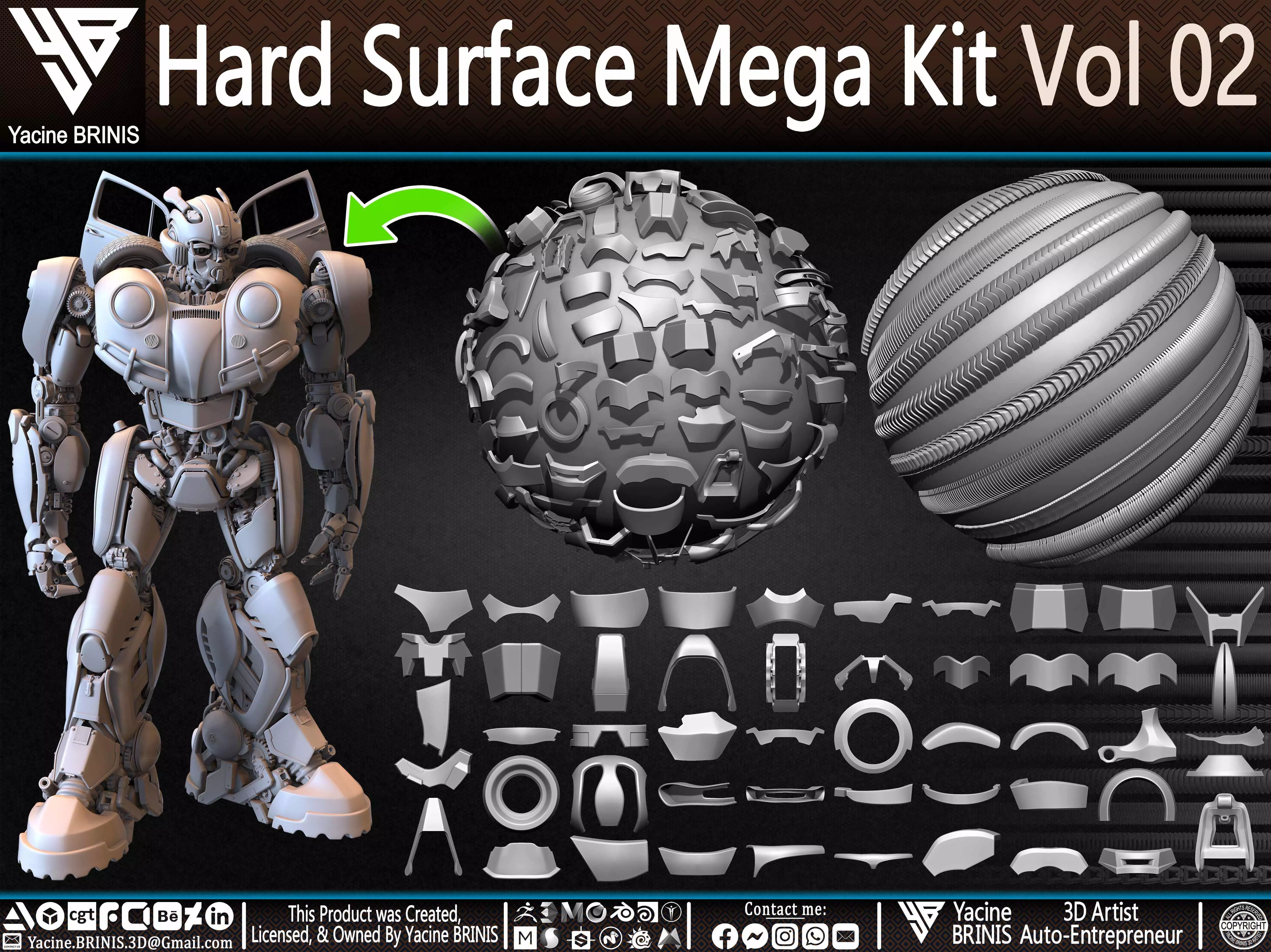 Hard Surface Mega Kit and IMM Brushes Volume 02 Low-poly 3D model_0