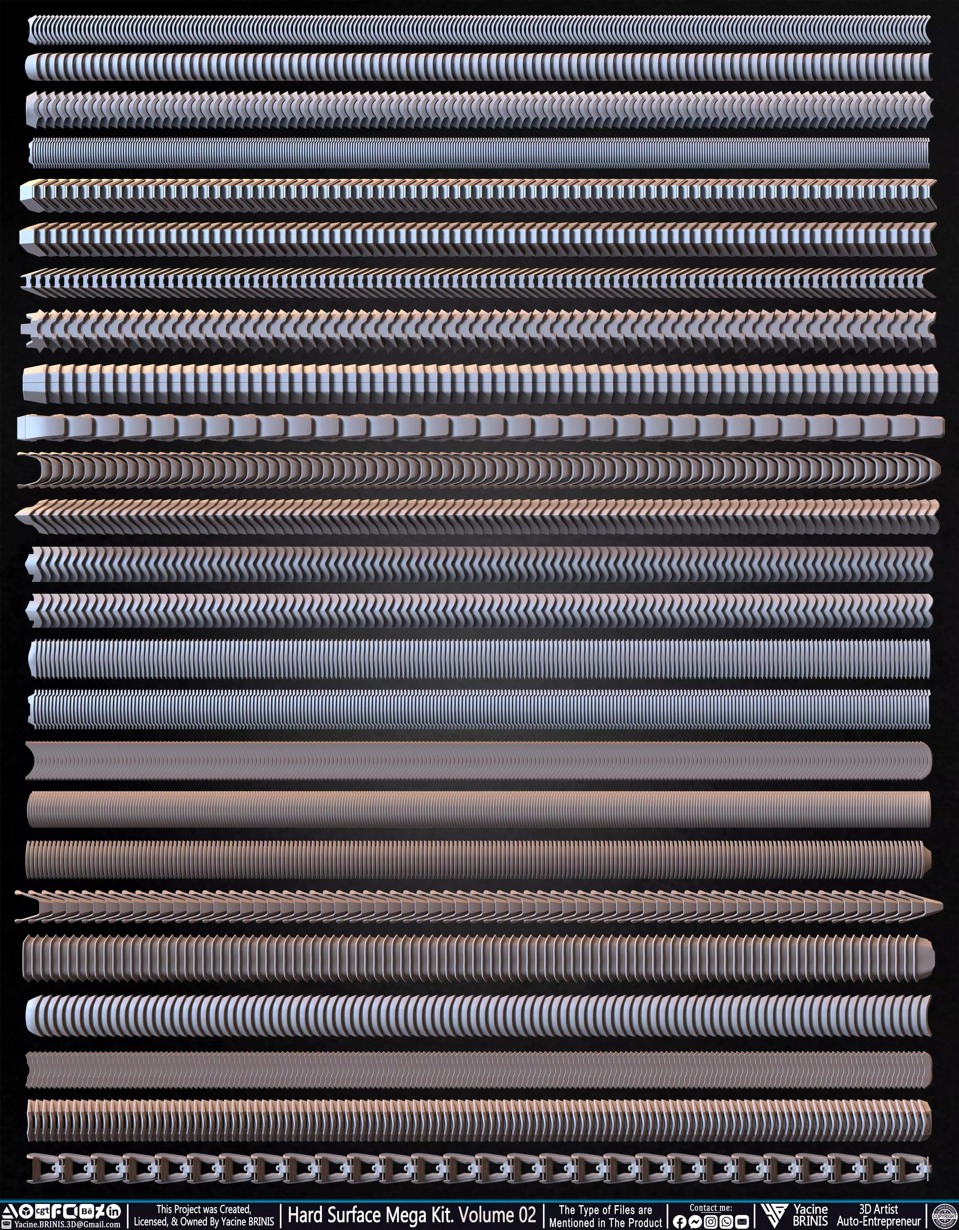 Hard Surface Mega Kit and IMM Brushes Volume 02 Low-poly 3D model_22