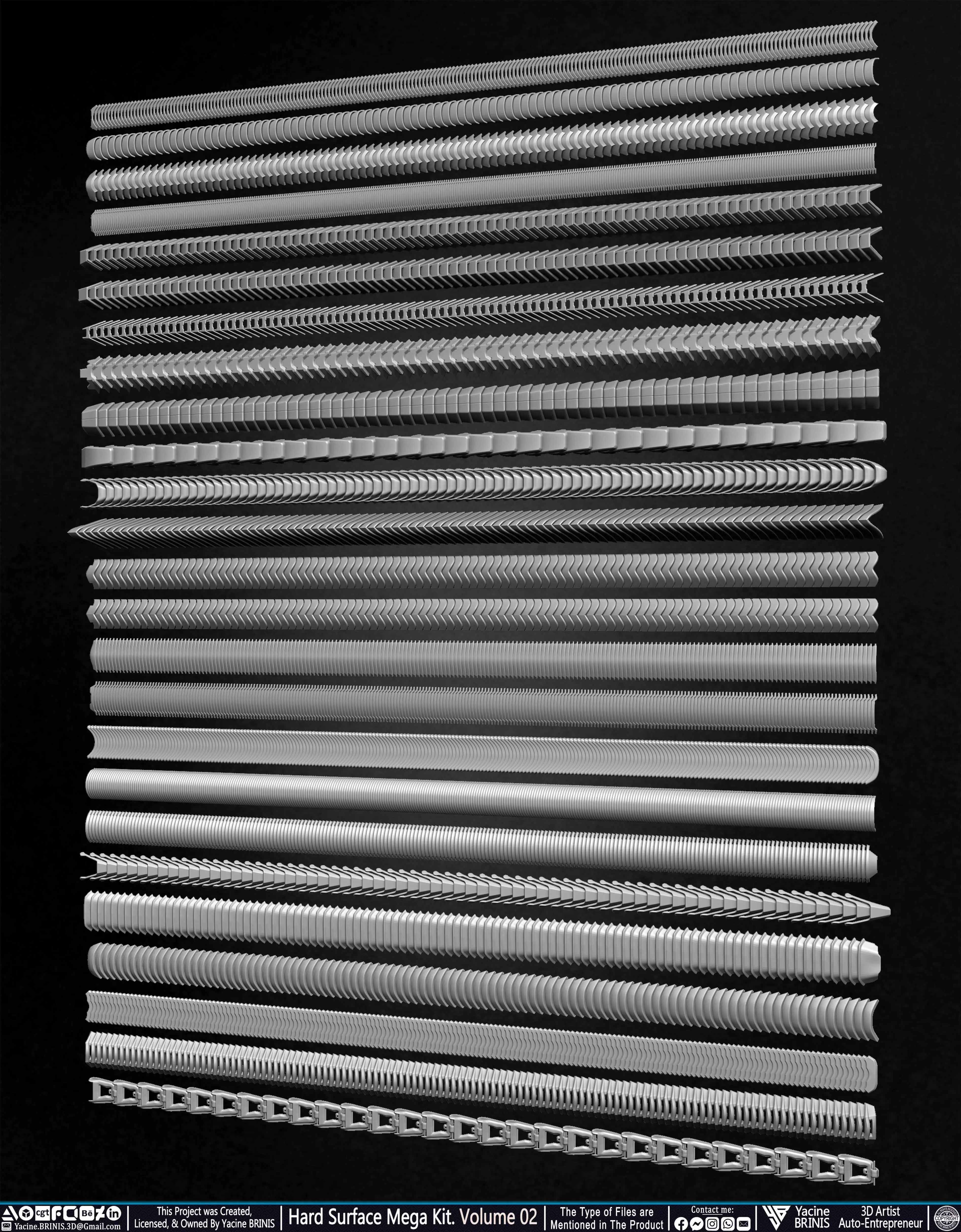 Hard Surface Mega Kit and IMM Brushes Volume 02 Low-poly 3D model_33