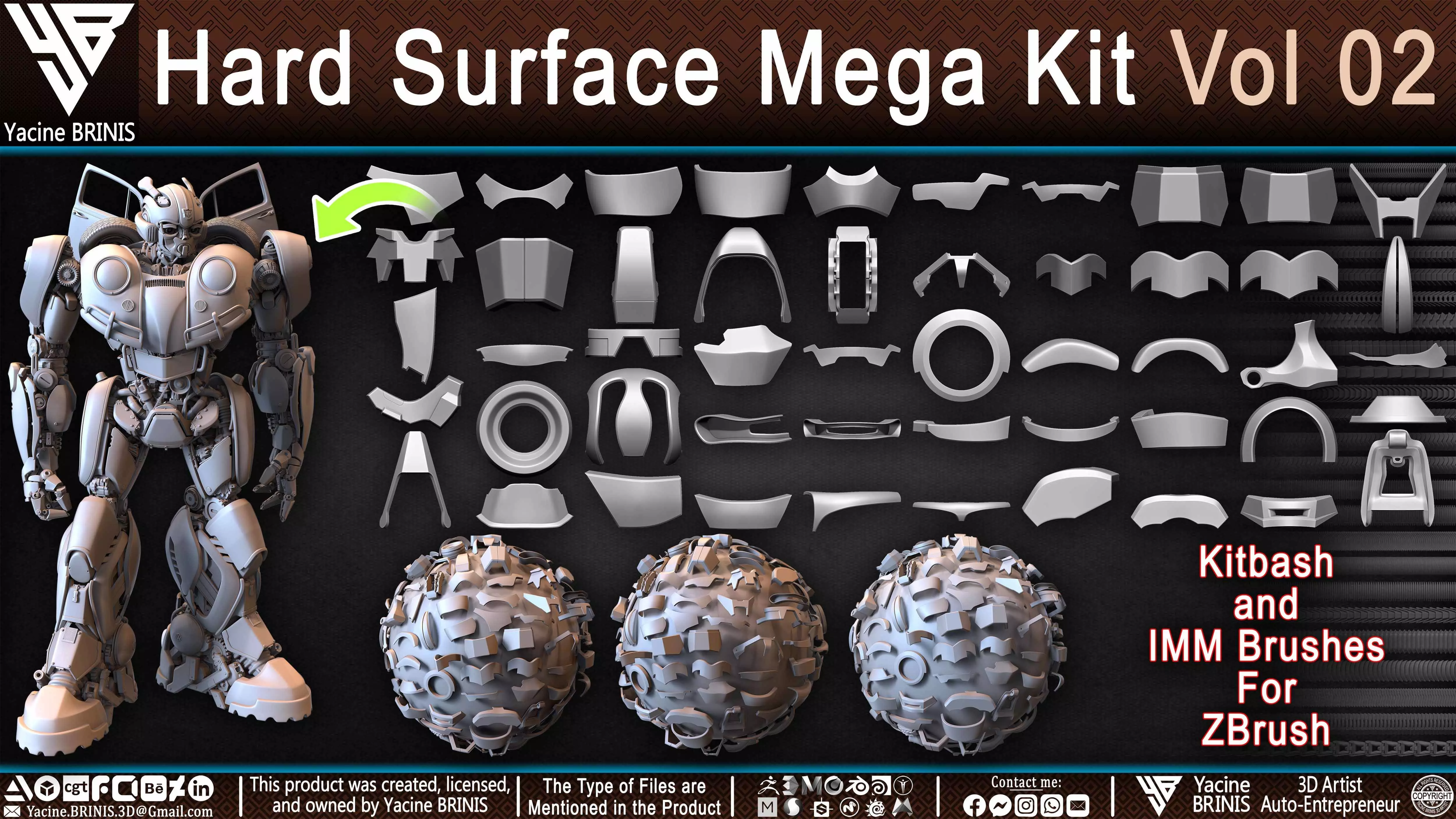 Hard Surface Mega Kit and IMM Brushes Volume 02 Low-poly 3D model_20