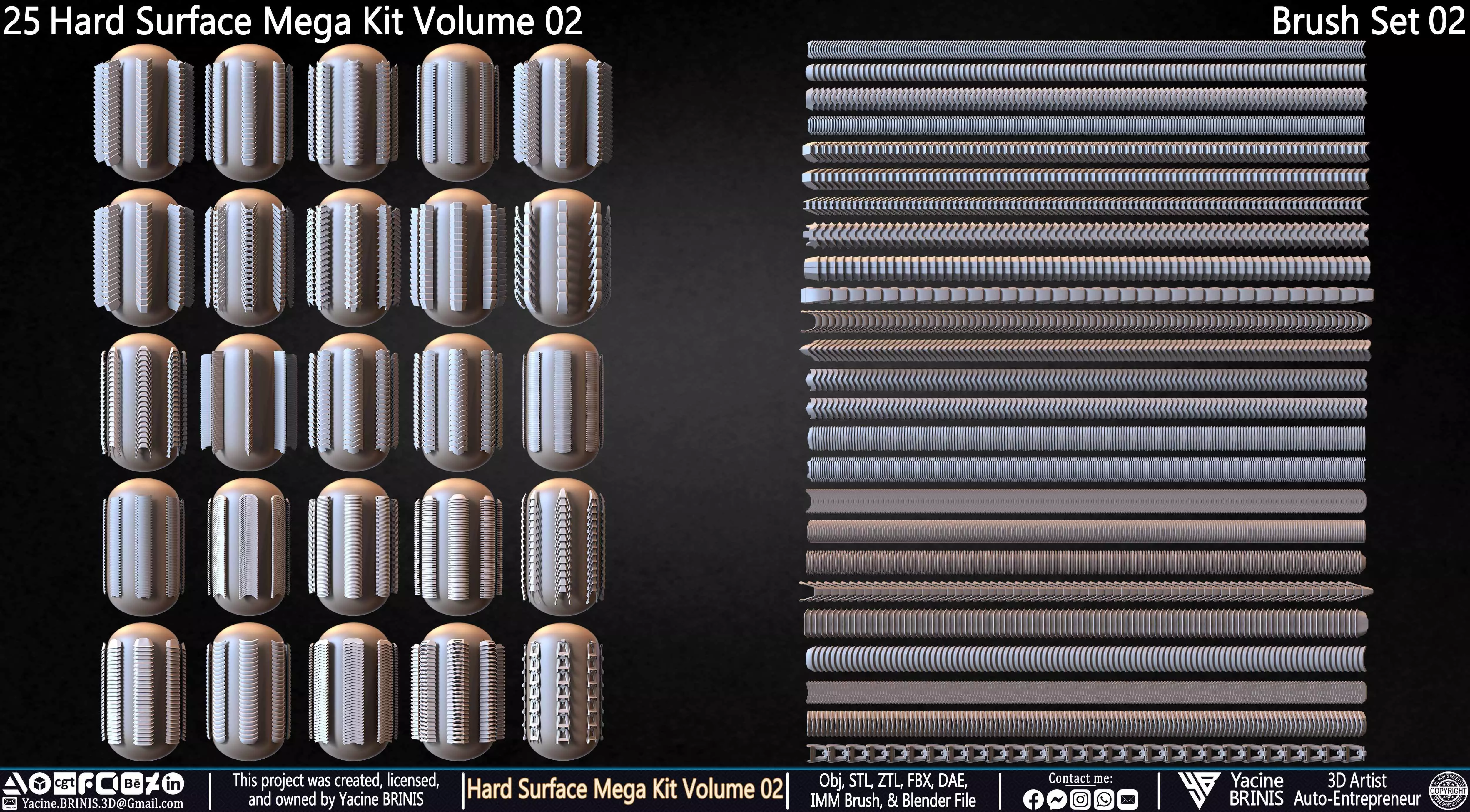 Hard Surface Mega Kit and IMM Brushes Volume 02 Low-poly 3D model_10