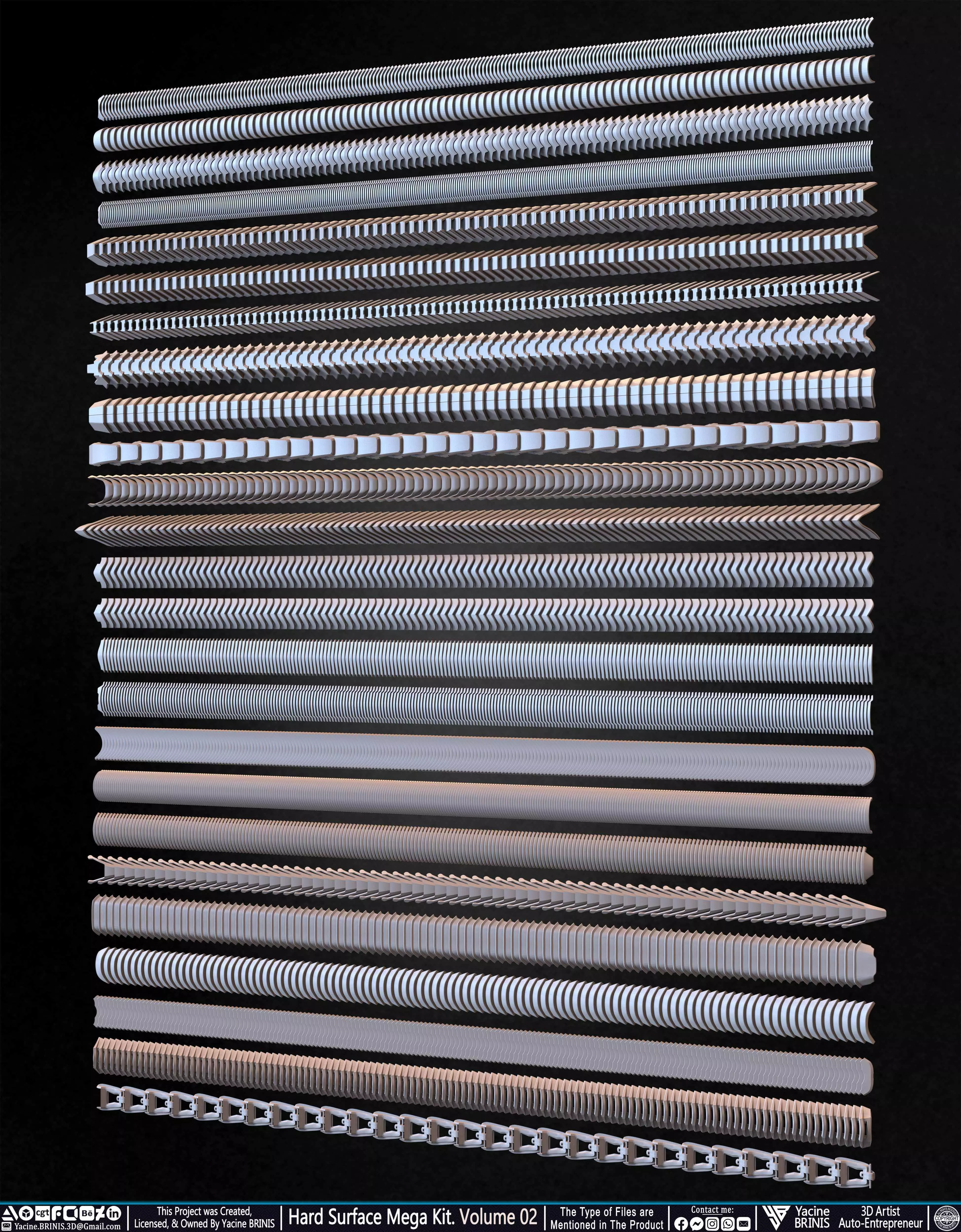 Hard Surface Mega Kit and IMM Brushes Volume 02 Low-poly 3D model_23