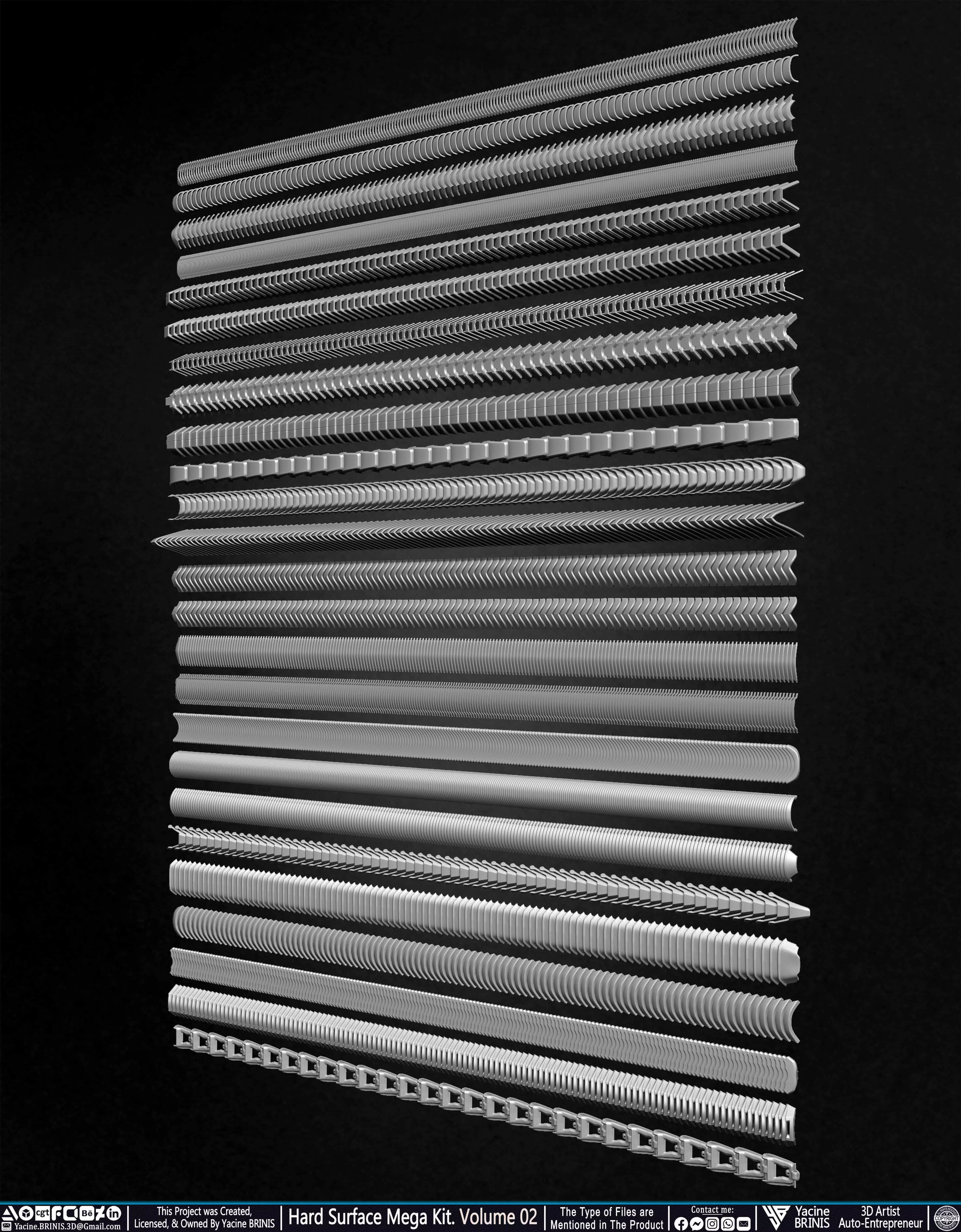 Hard Surface Mega Kit and IMM Brushes Volume 02 Low-poly 3D model_34