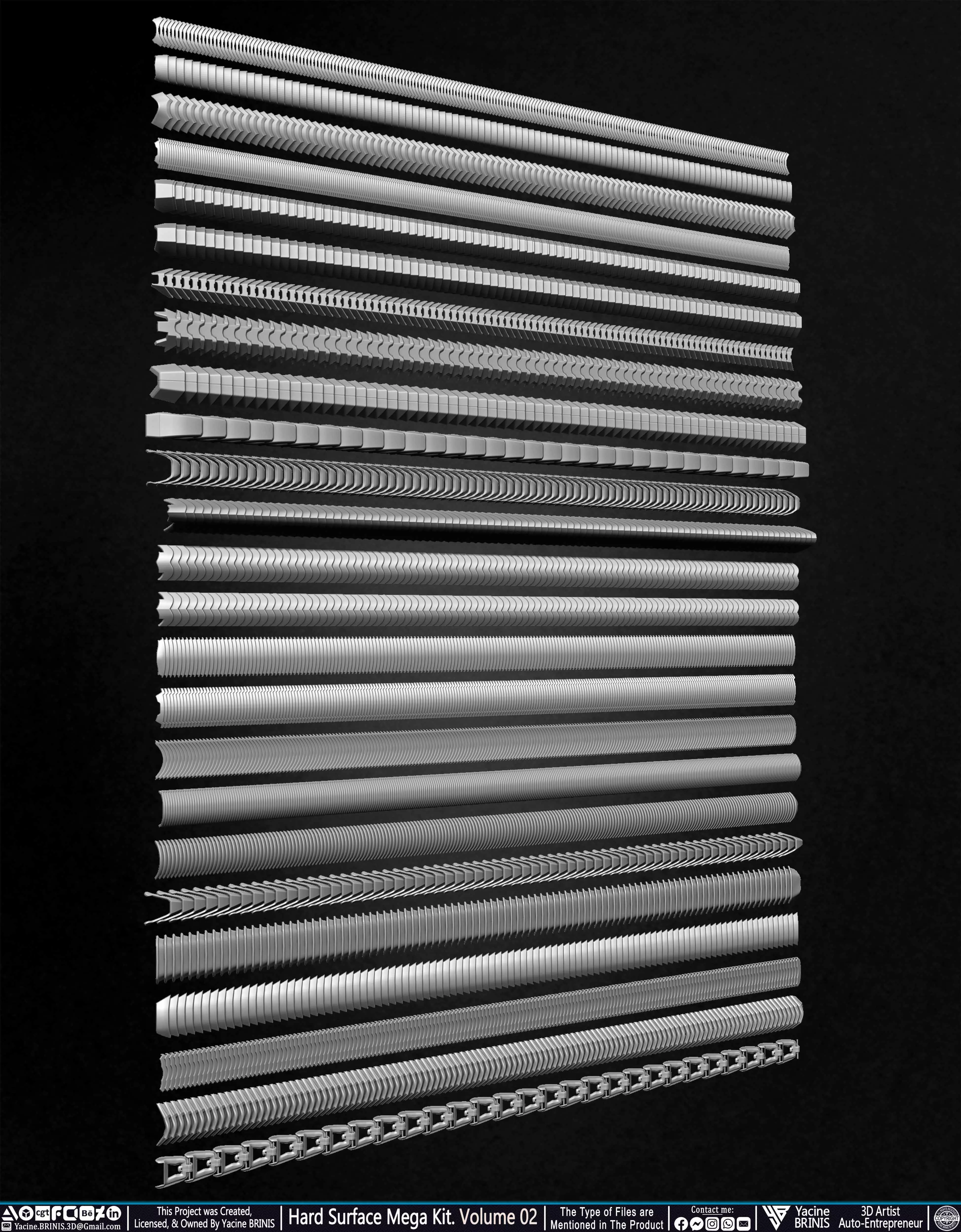 Hard Surface Mega Kit and IMM Brushes Volume 02 Low-poly 3D model_31