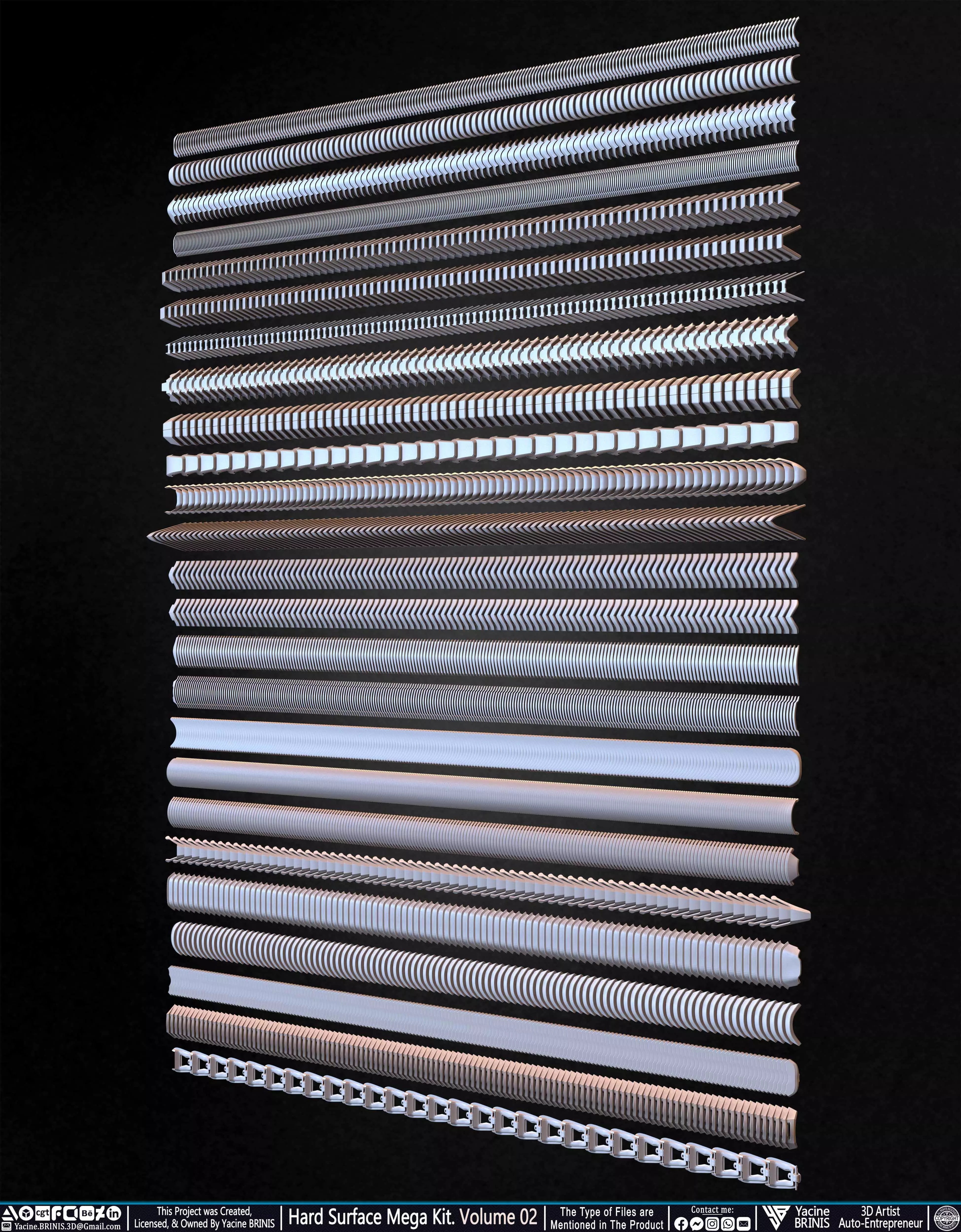 Hard Surface Mega Kit and IMM Brushes Volume 02 Low-poly 3D model_24