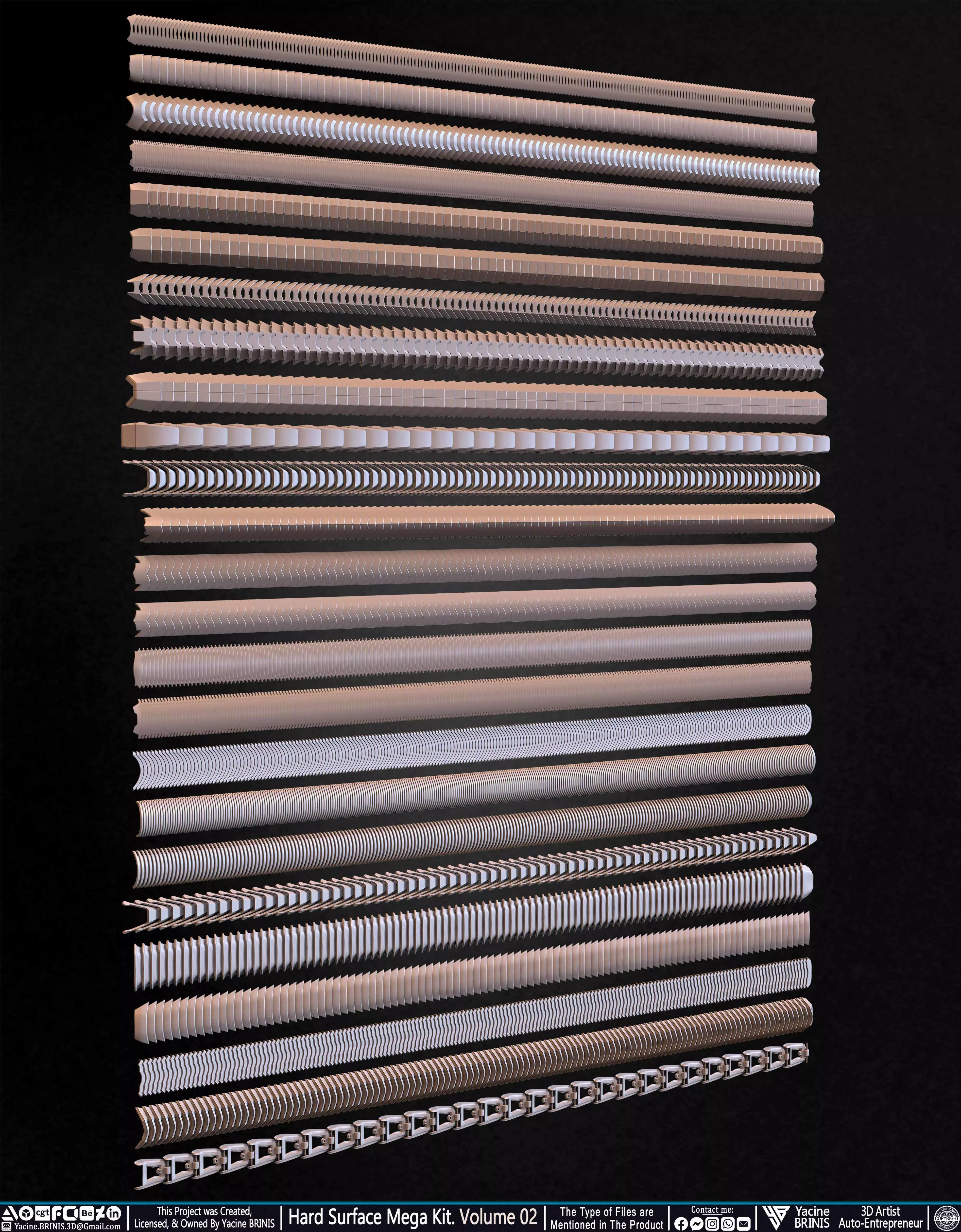 Hard Surface Mega Kit and IMM Brushes Volume 02 Low-poly 3D model_26