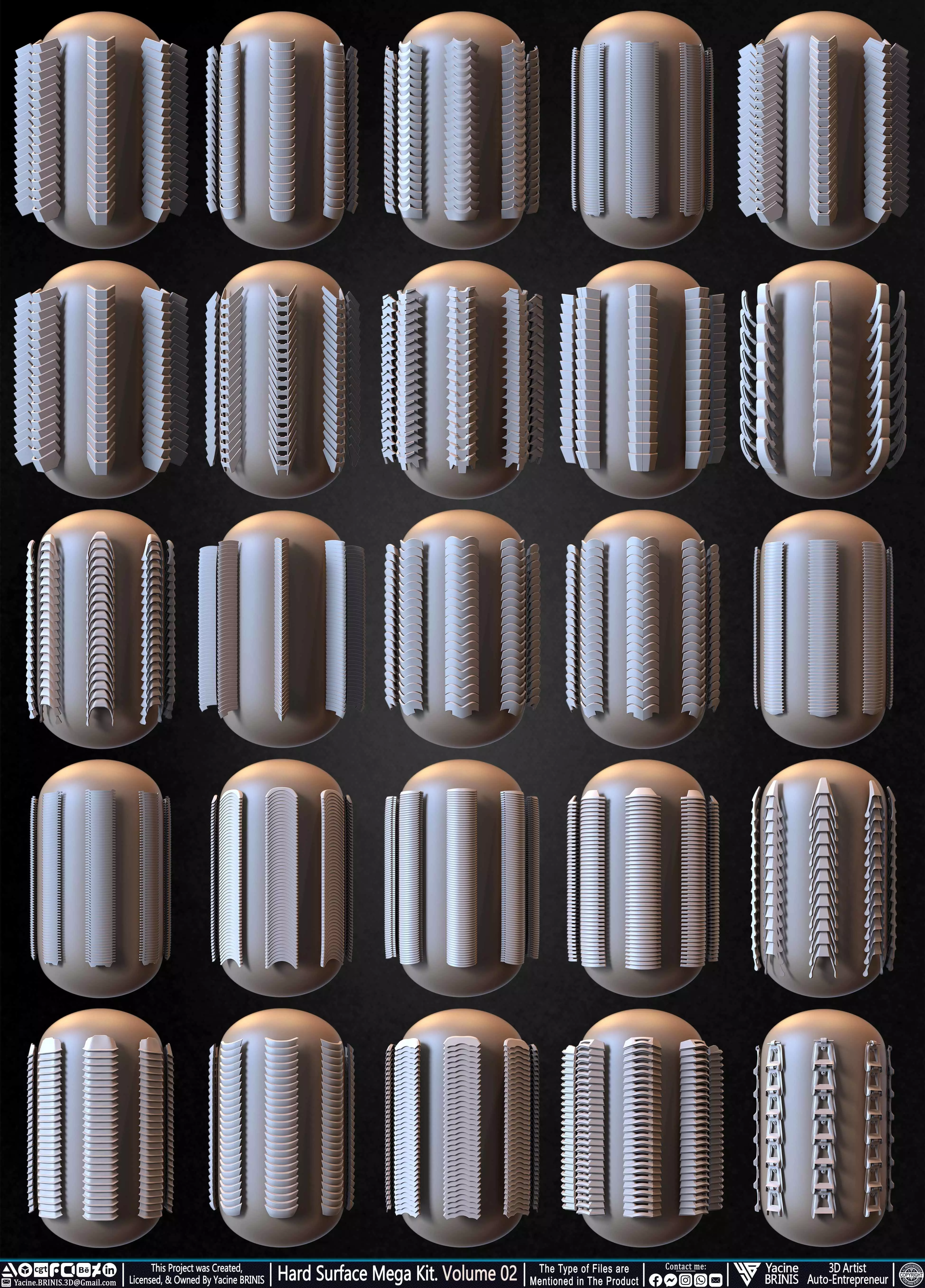 Hard Surface Mega Kit and IMM Brushes Volume 02 Low-poly 3D model_27