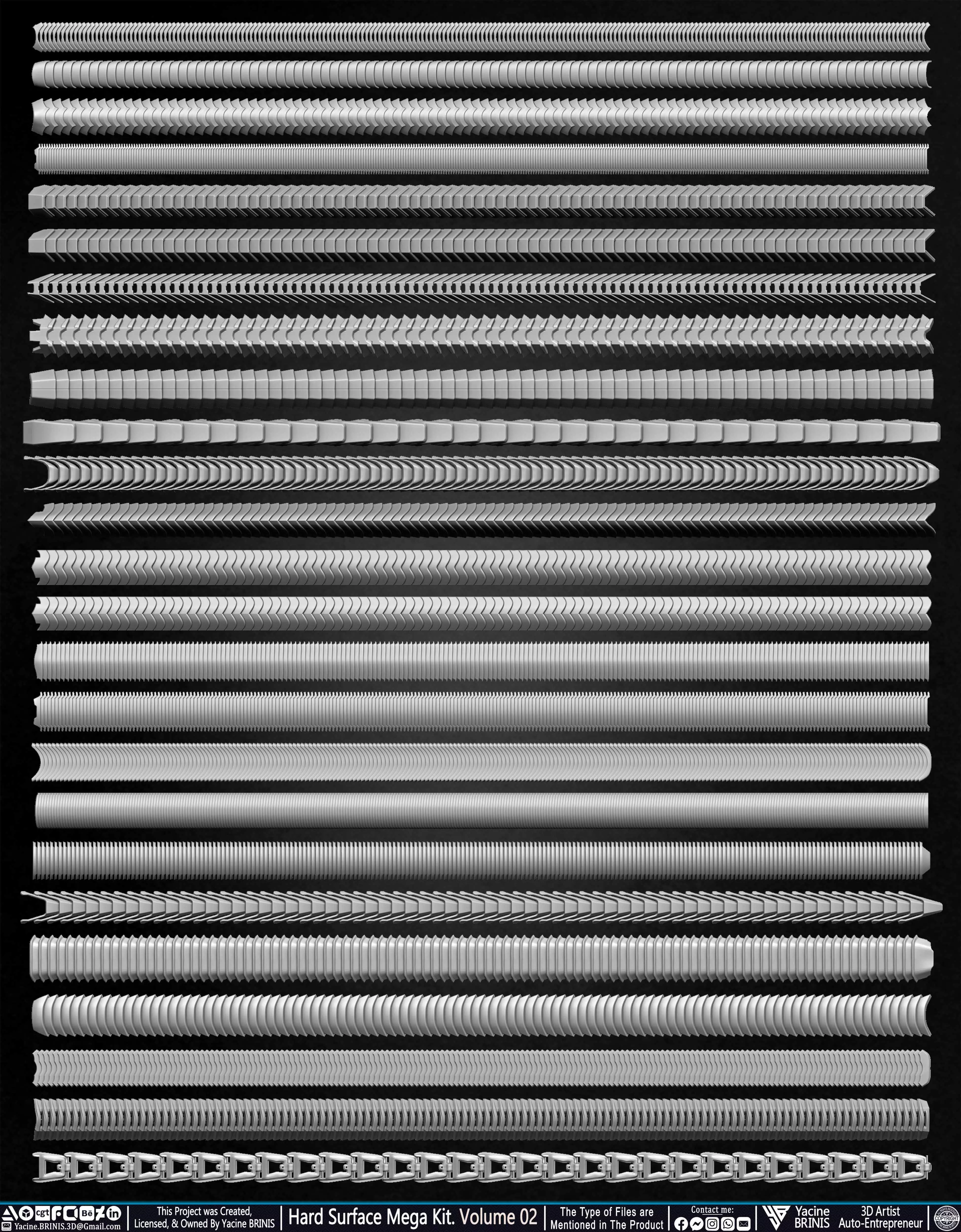 Hard Surface Mega Kit and IMM Brushes Volume 02 Low-poly 3D model_28