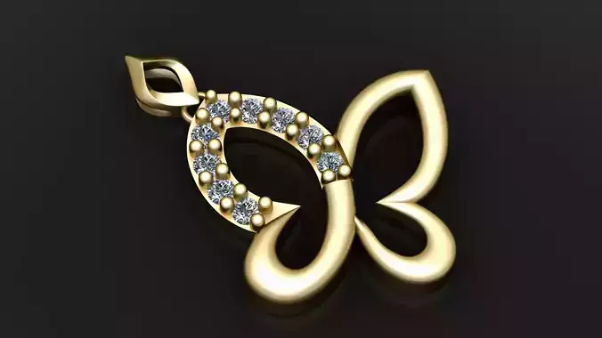 Diamond Butterfly Pendant