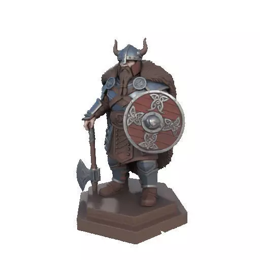 2708 Viking Warrior in Full Armor 3D Model fantasy 3D print model_38