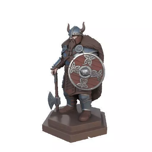 2708 Viking Warrior in Full Armor 3D Model fantasy 3D print model_37