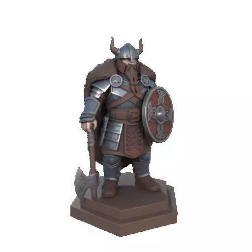 2708 Viking Warrior in Full Armor 3D Model fantasy 3D print model_12