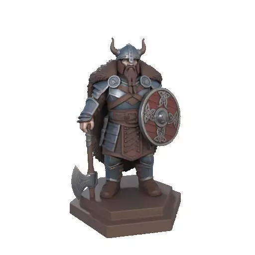 2708 Viking Warrior in Full Armor 3D Model fantasy 3D print model_11