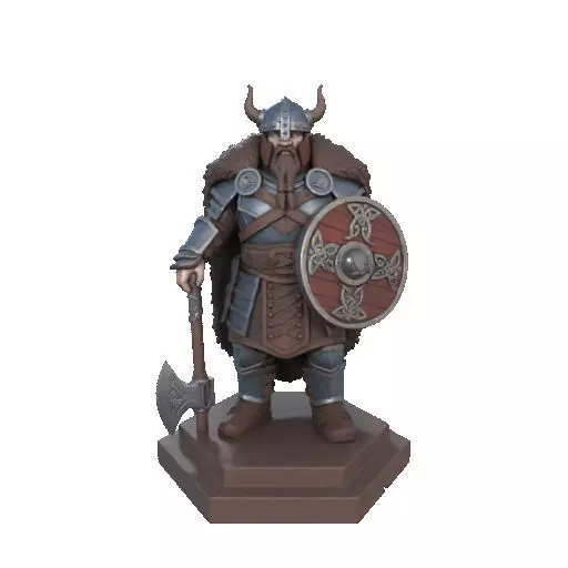 2708 Viking Warrior in Full Armor 3D Model fantasy 3D print model_10