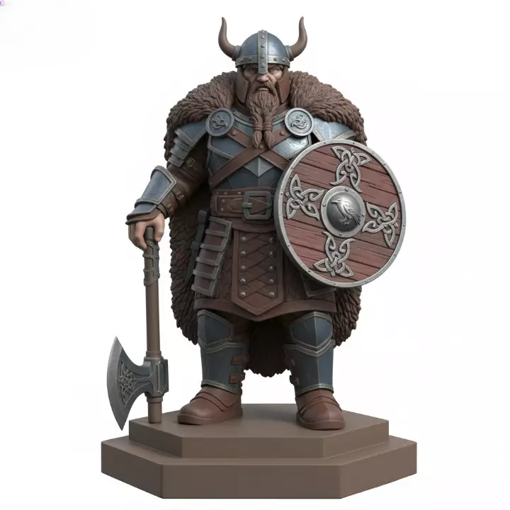 2708 Viking Warrior in Full Armor 3D Model fantasy 3D print model_0