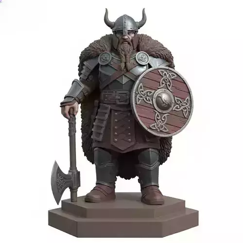 2708  Viking Warrior in Full Armor  3D Model  fantasy