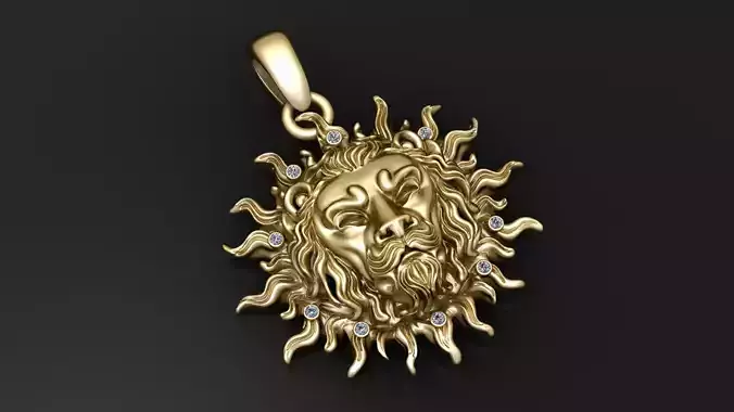 Golden Sun God Pendant