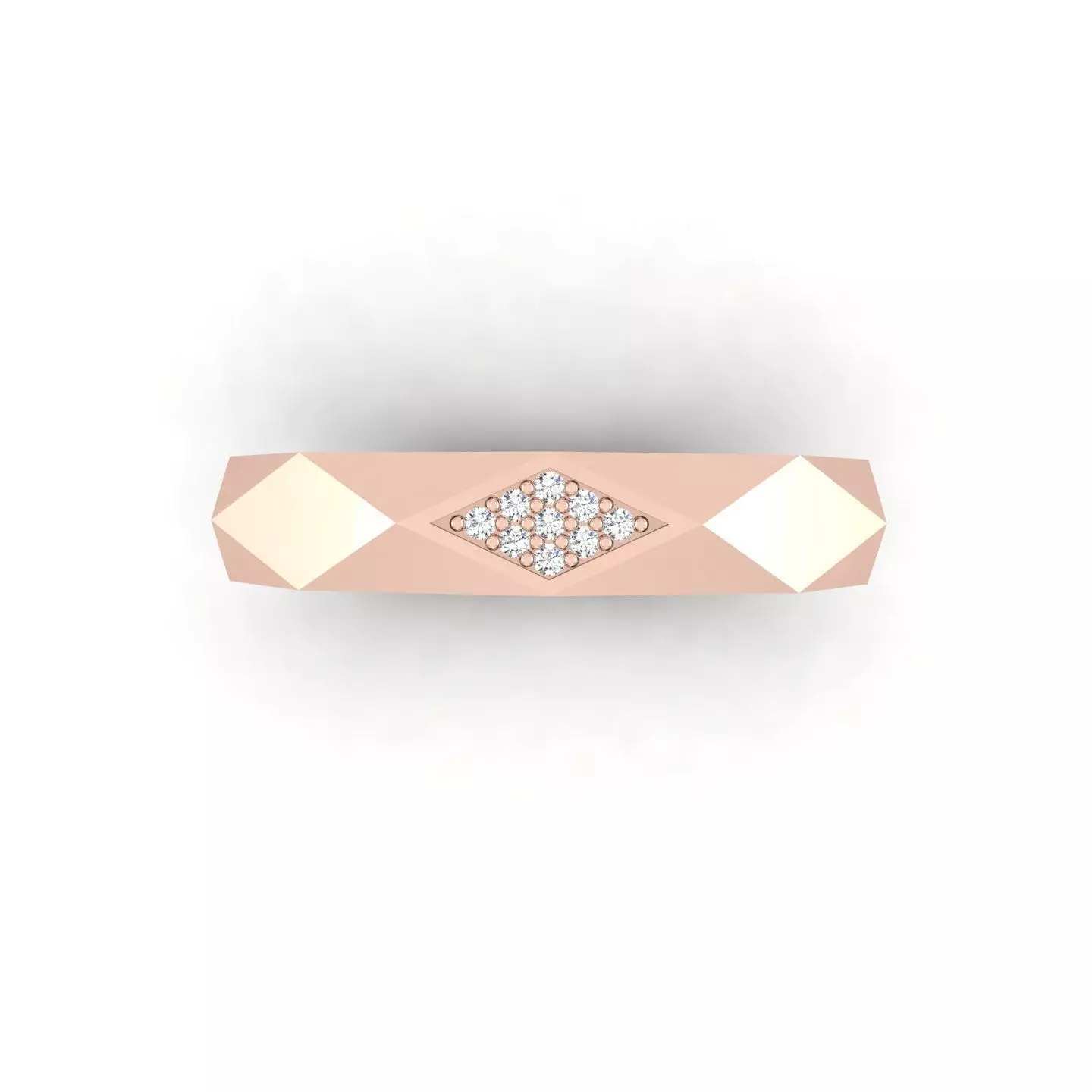 Faceted Ring With Gems 3D print model_8