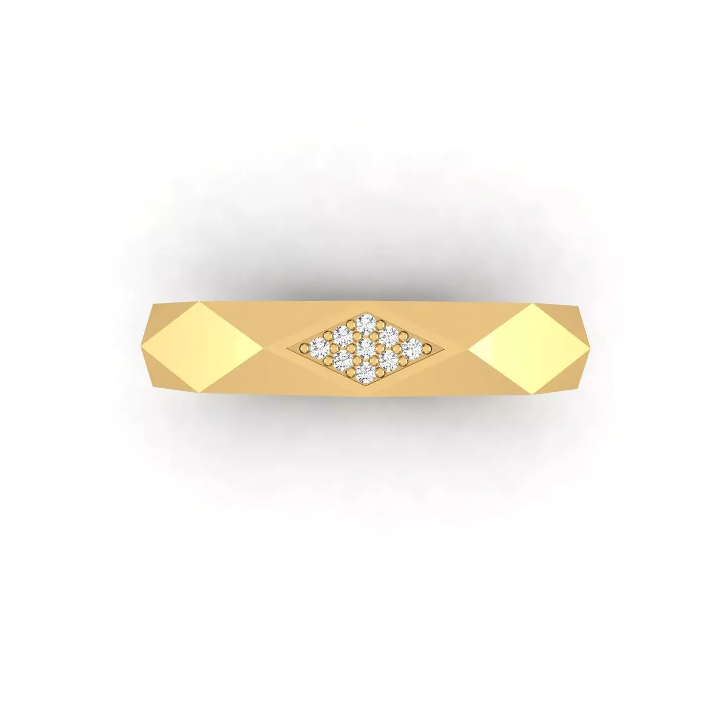Faceted Ring With Gems 3D print model_6
