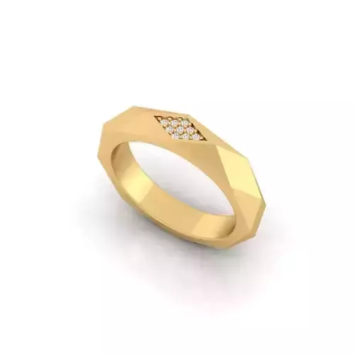 Faceted Ring With Gems