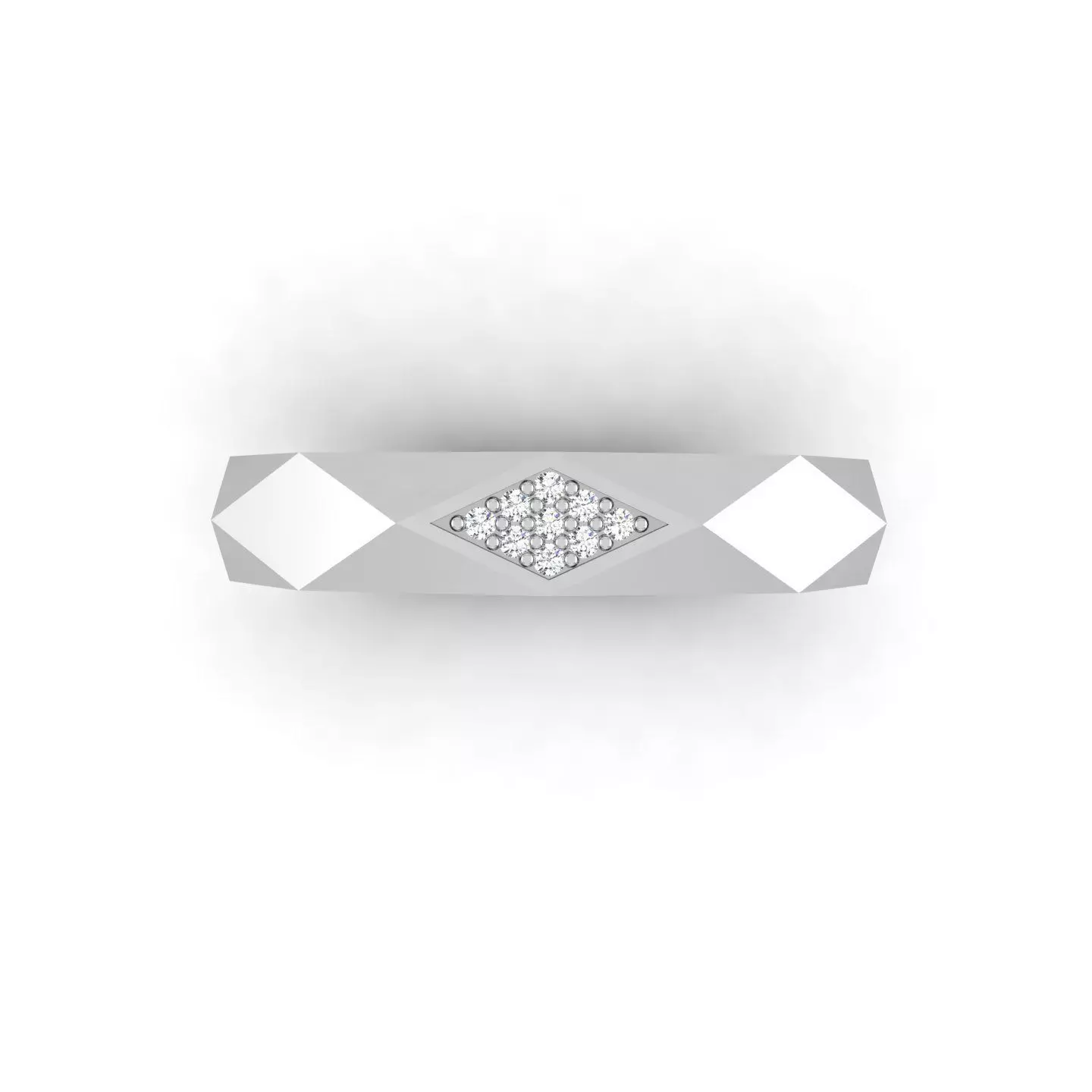 Faceted Ring With Gems 3D print model_7
