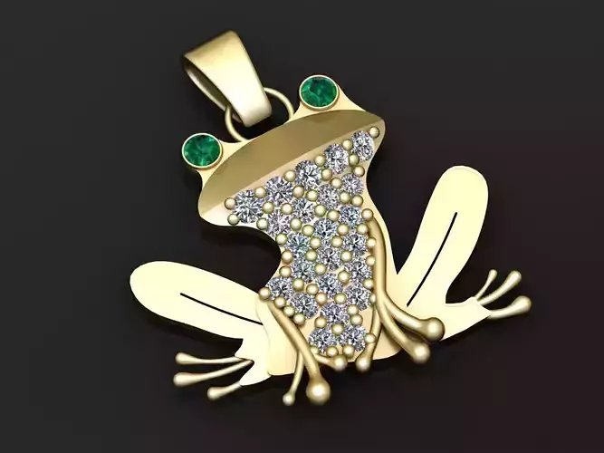 Emerald Frog Pendant 