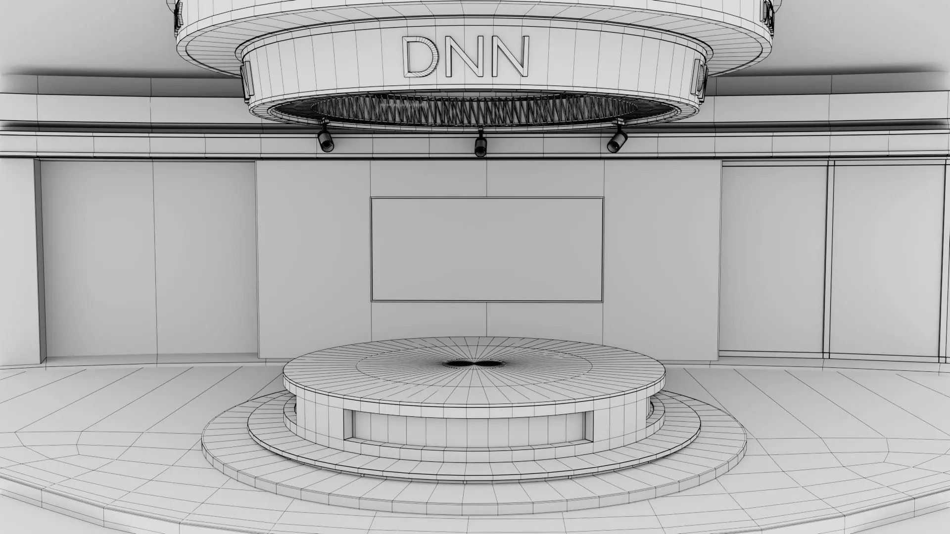 Virtual TV News Studio 3D model_15