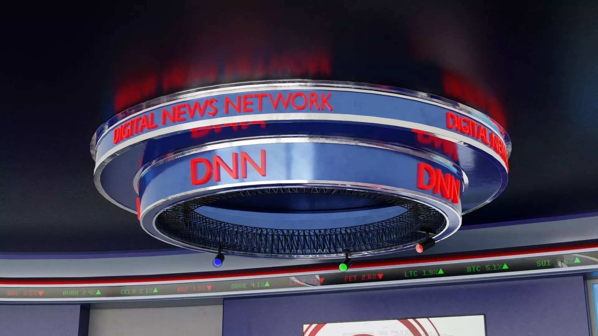 Virtual TV News Studio 3D model_7