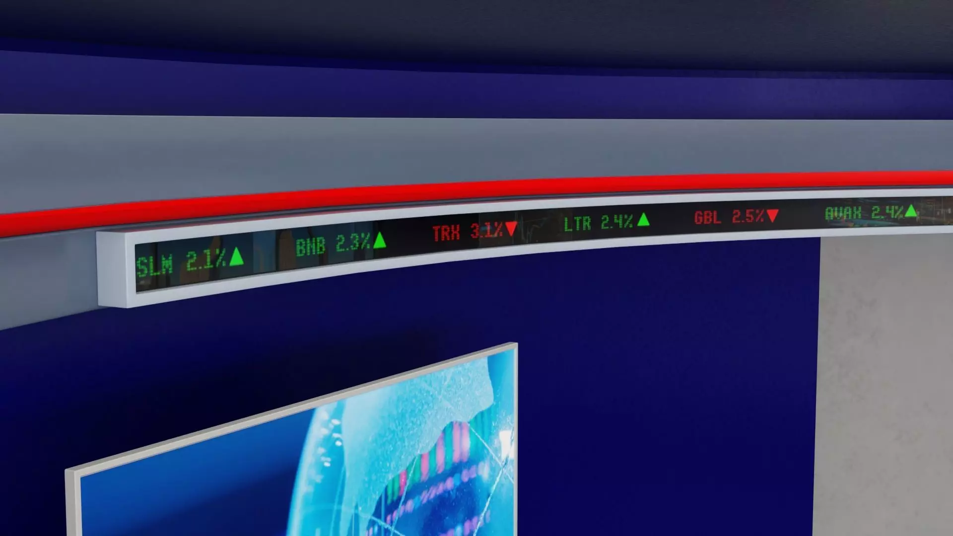 Virtual TV News Studio 3D model_8