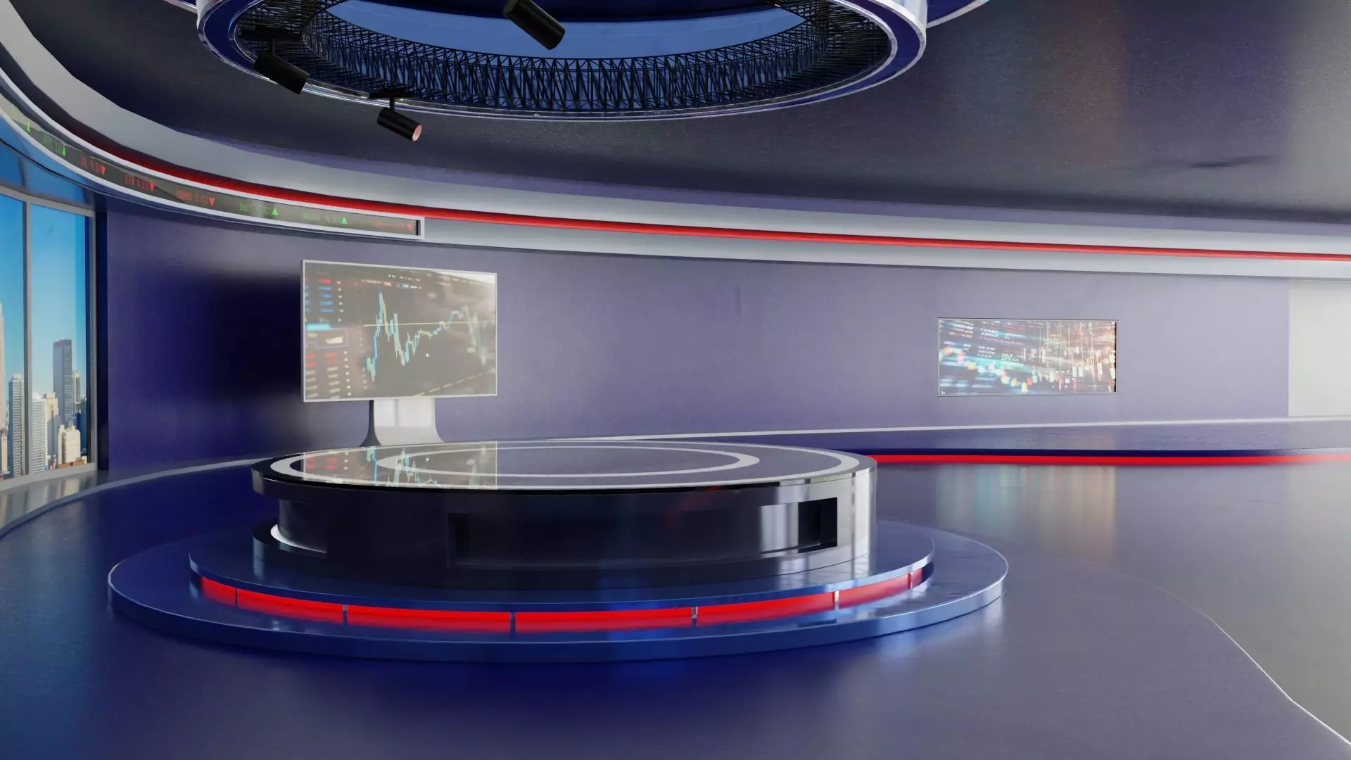 Virtual TV News Studio 3D model_6