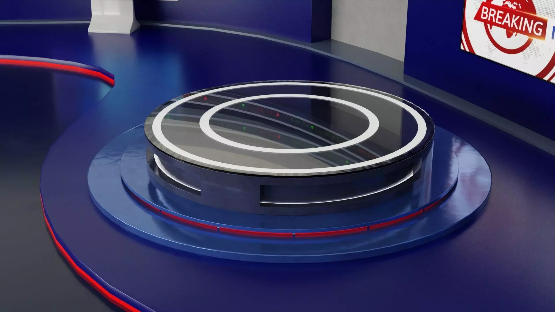 Virtual TV News Studio 3D model_10