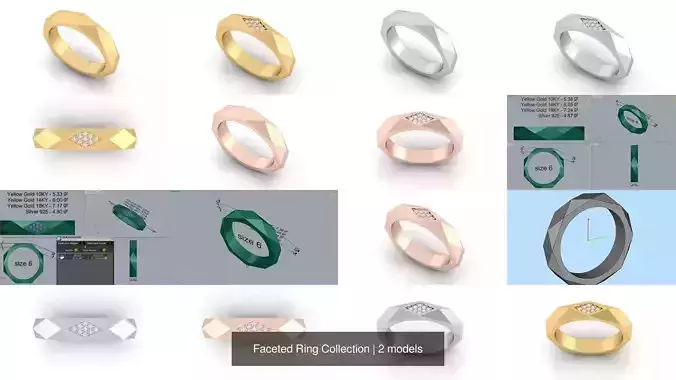 Faceted Ring Collection