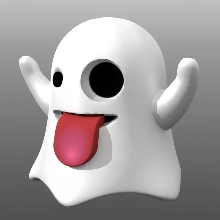 Emoji Ghost 3D print model_0