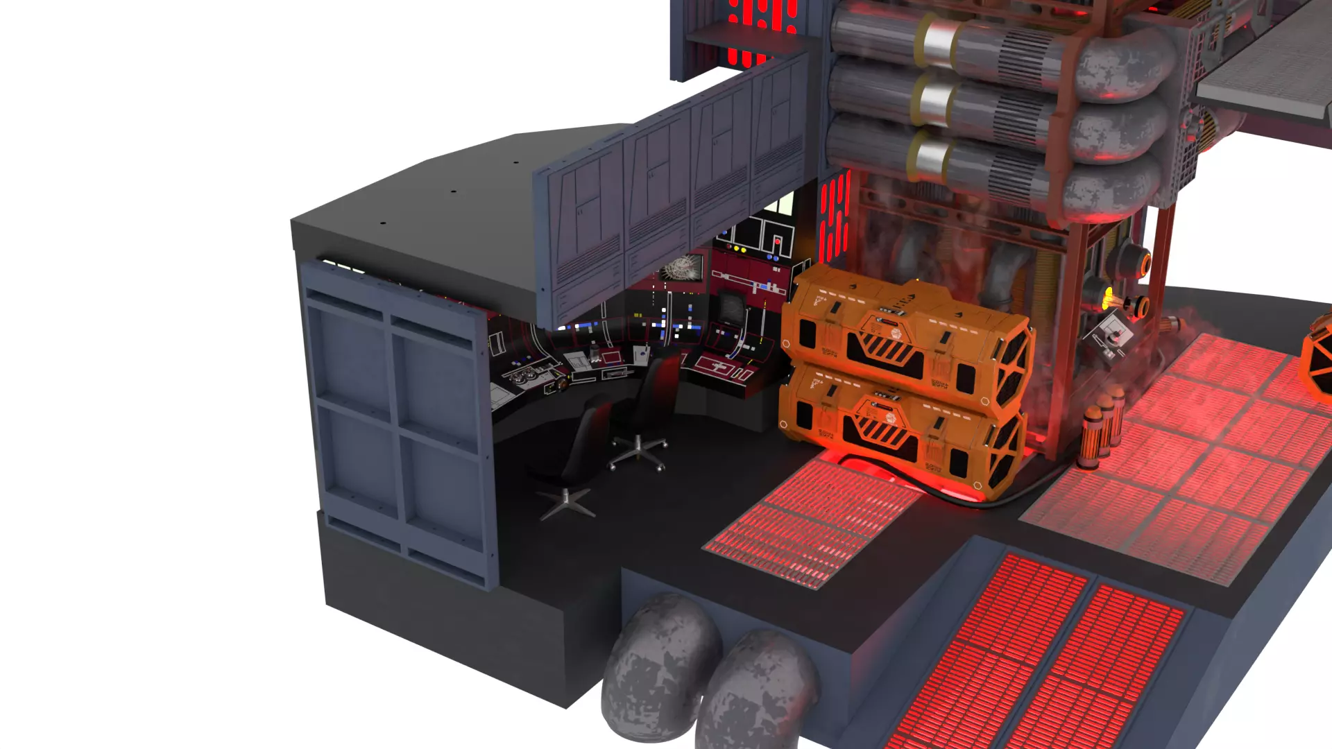 Set 2 - Death Star Shaft 1-6 Scale 3D Model Collection_71