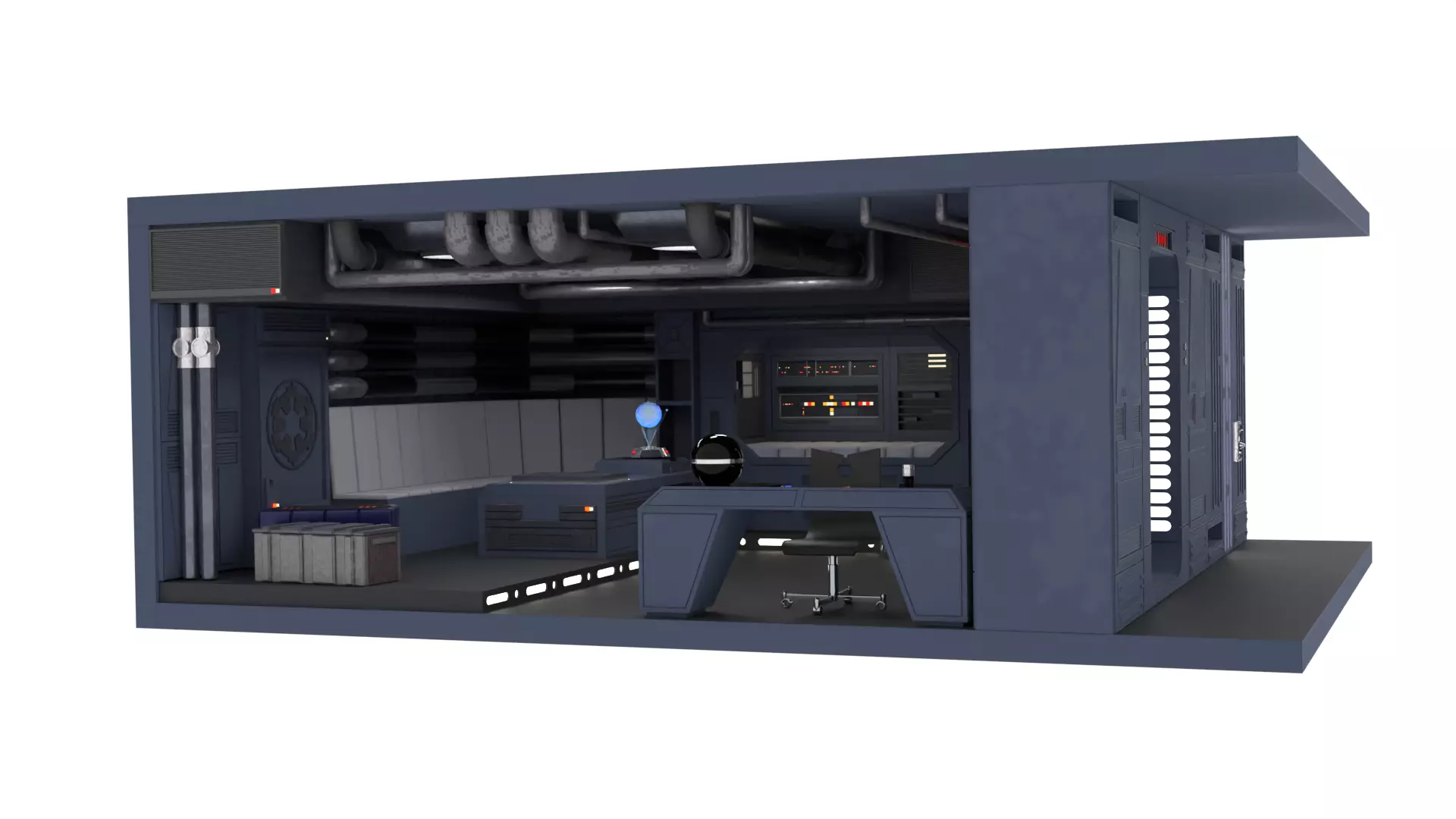 Set 2 - Death Star Shaft 1-6 Scale 3D Model Collection_24