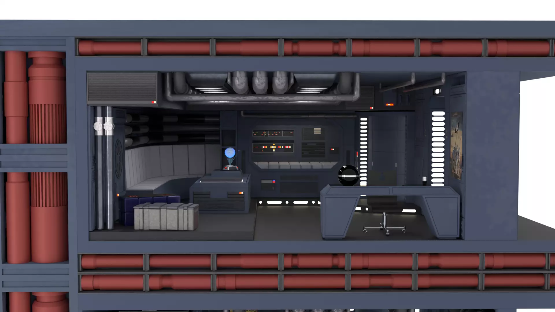 Set 2 - Death Star Shaft 1-6 Scale 3D Model Collection_16