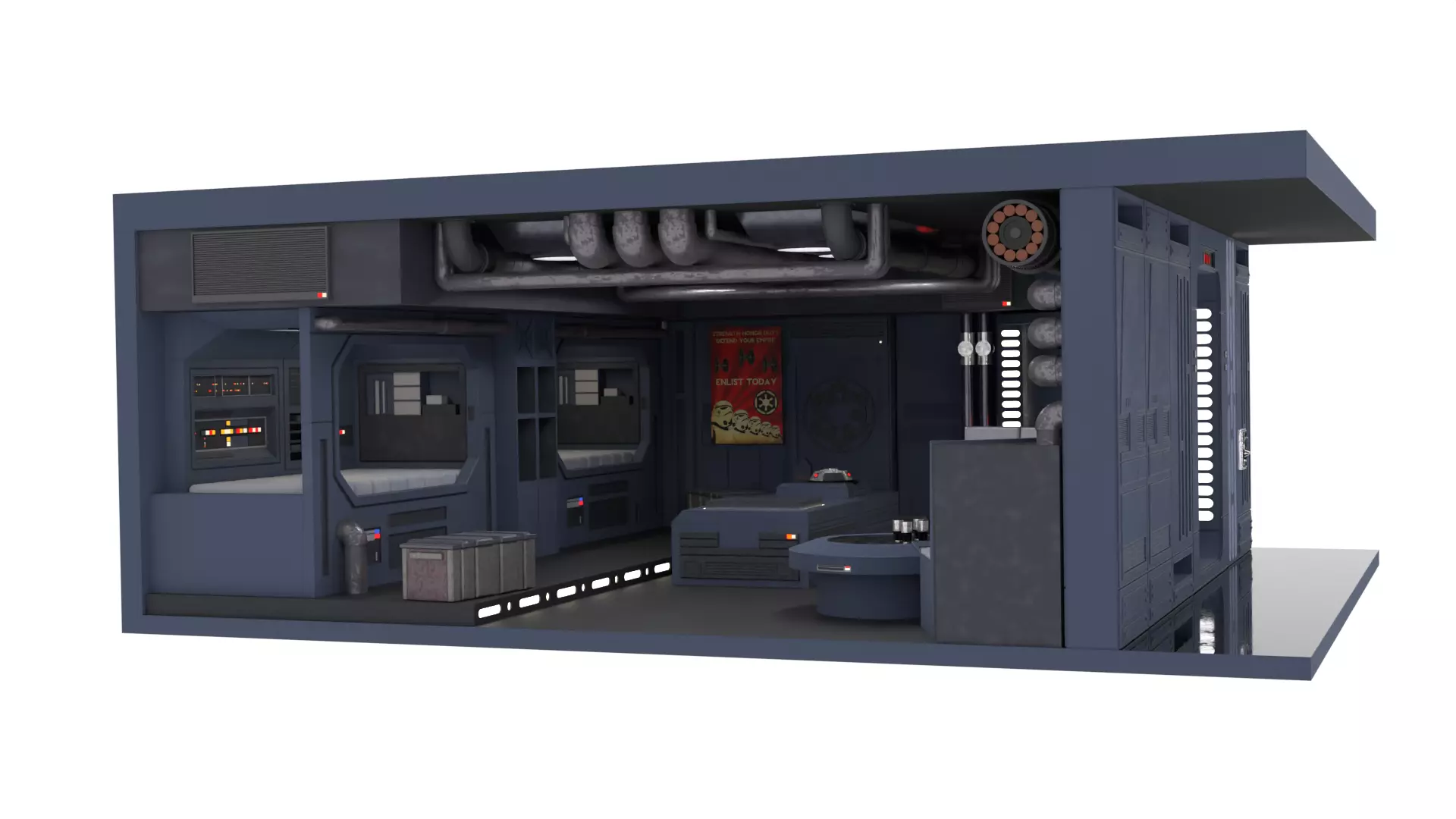 Set 2 - Death Star Shaft 1-6 Scale 3D Model Collection_25