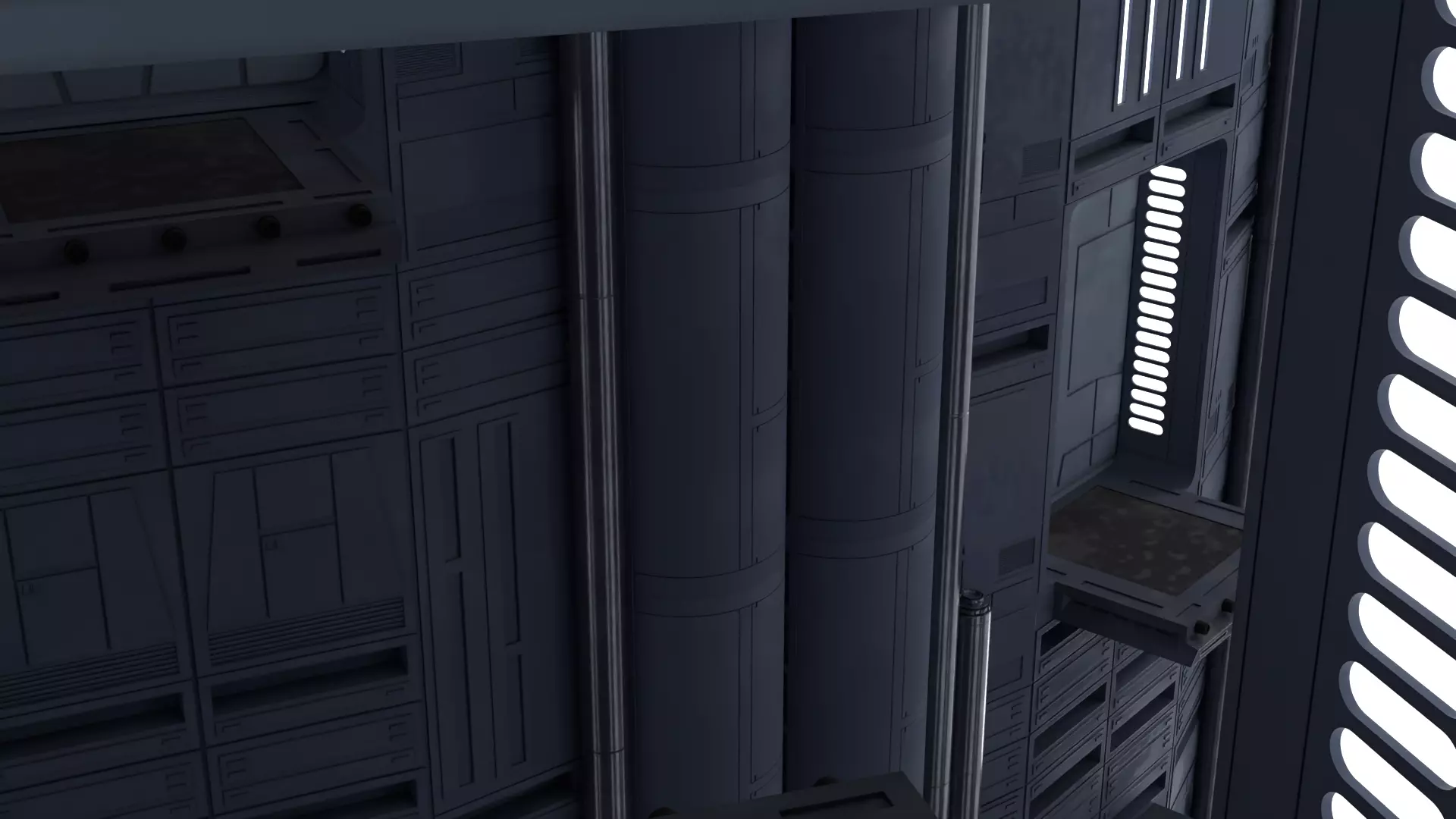 Set 2 - Death Star Shaft 1-6 Scale 3D Model Collection_4