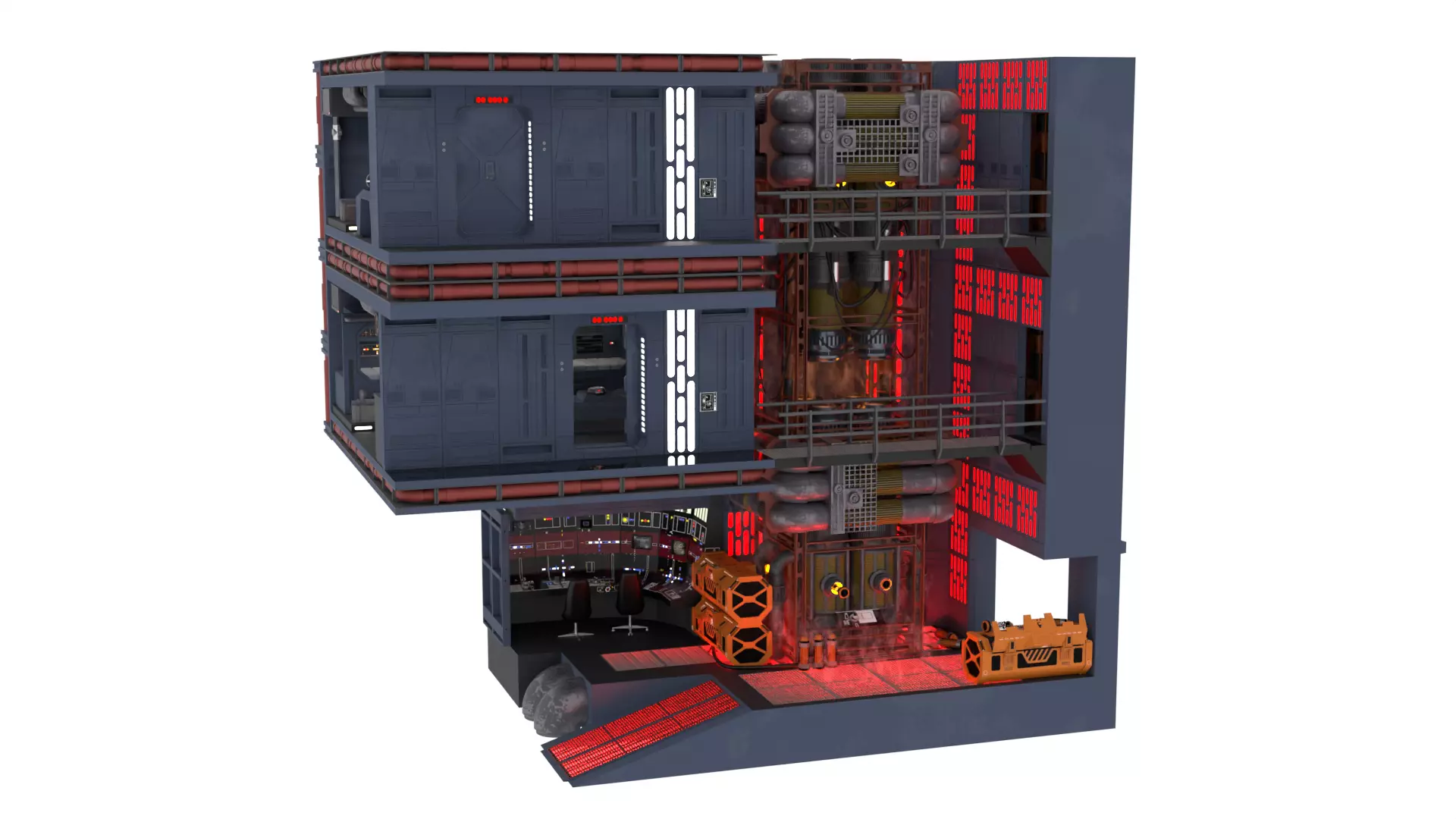 Set 2 - Death Star Shaft 1-6 Scale 3D Model Collection_69