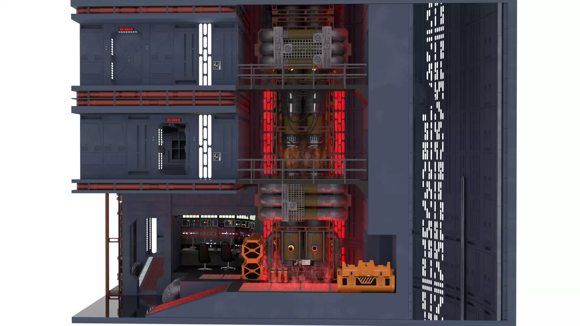 Set 2 - Death Star Shaft 1-6 Scale 3D Model Collection_11