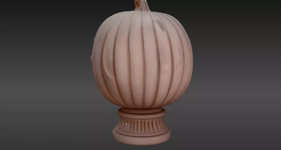 Haunted Pumpkin Sculpture 3D Model Pumpkin Halloween Decor 3D print model_4
