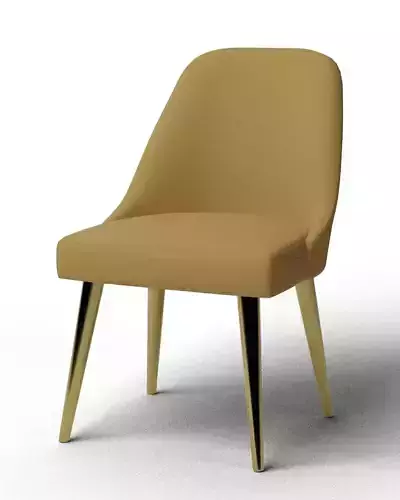 Modern Yellow Upholstered Dining Chair