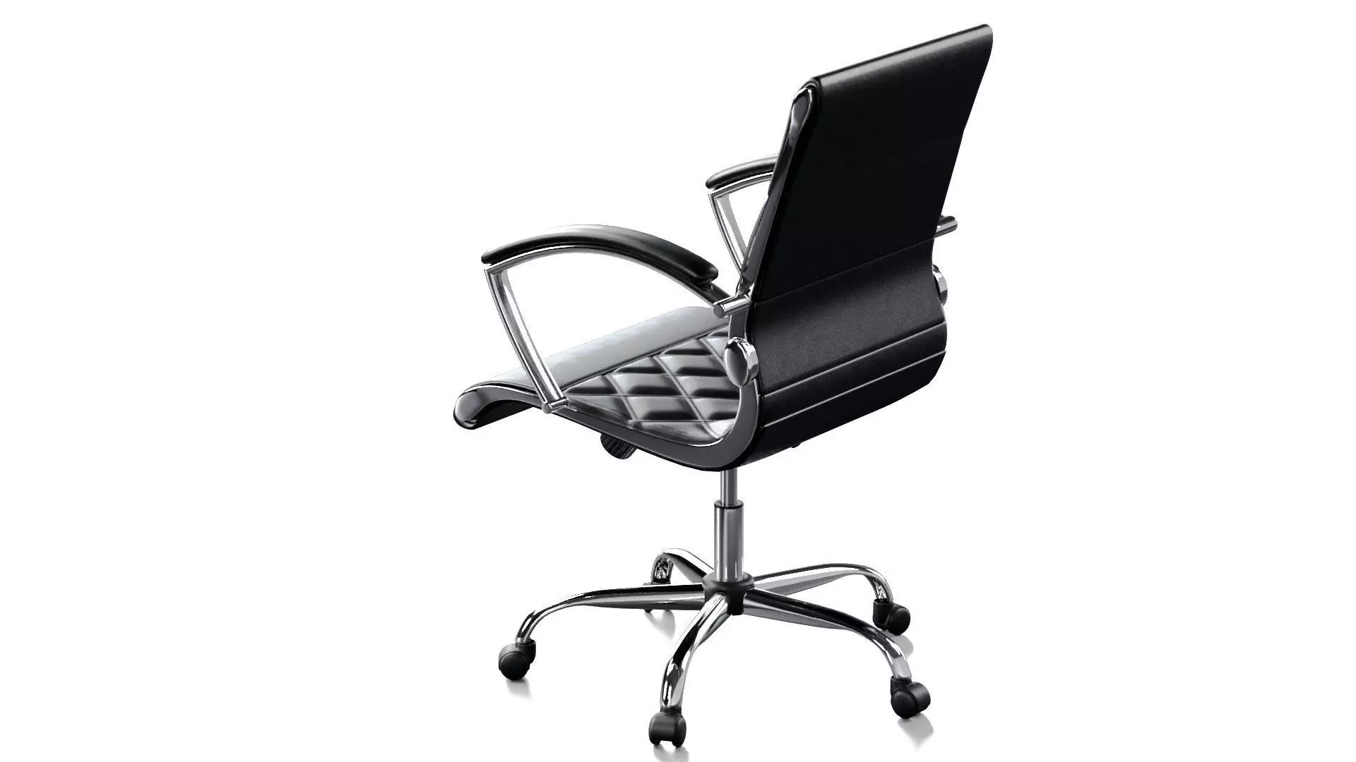 Swivel Office Chair with Chrome Base and Arms 3D model_4